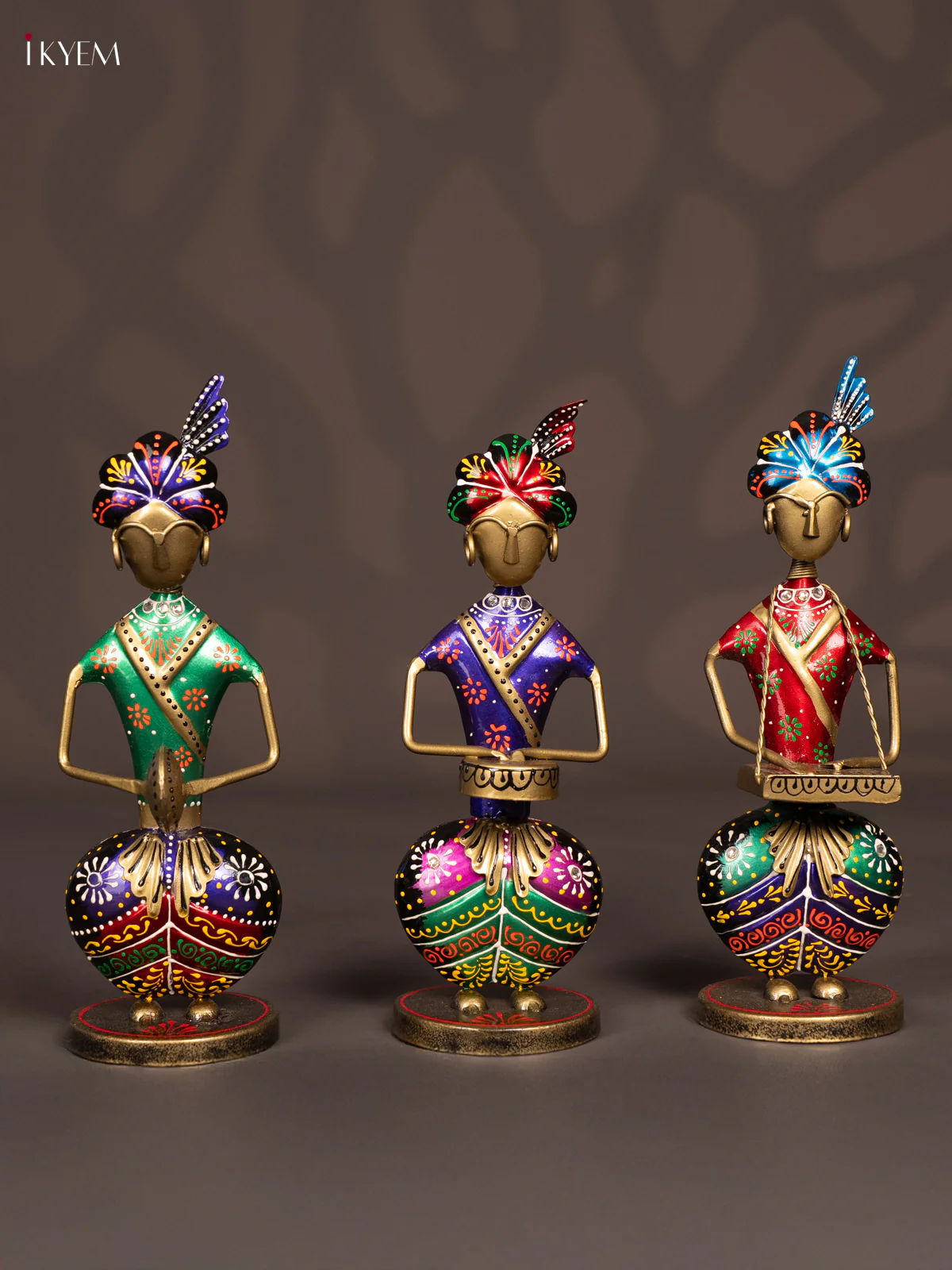 Metal Hand-Painted Musician Set of 3 - 11 Inch - KN12139