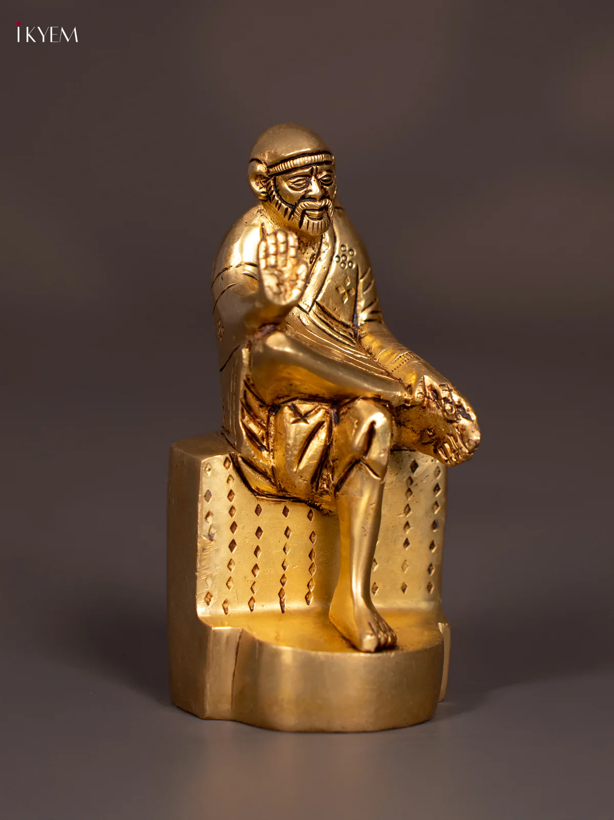 Brass Sai Baba Idol - 5 Inch - KN16114 - Image 2