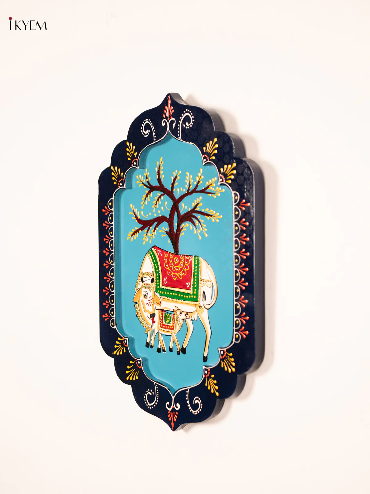 Hand-Painted Wooden Cow & Calf Wall Frame - 15 Inch - KN17114 - Image 3