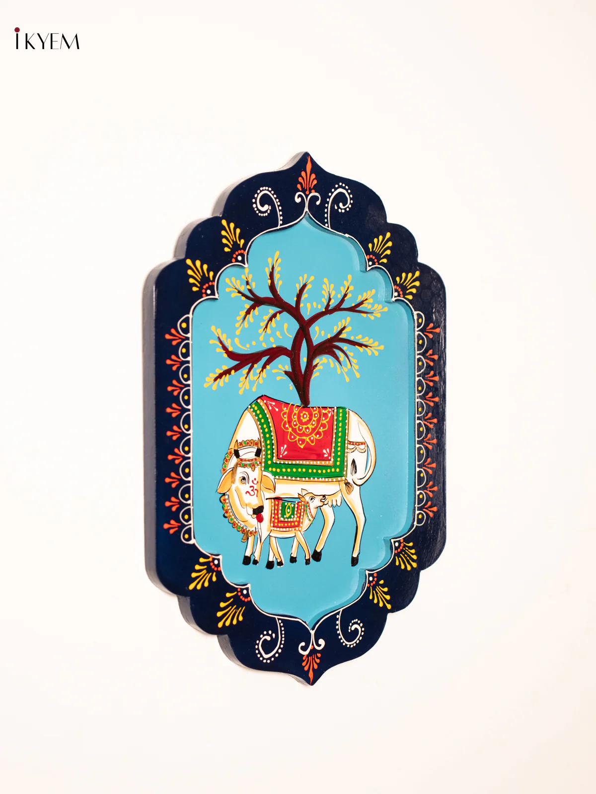 Hand-Painted Wooden Cow & Calf Wall Frame - 15 Inch - KN17114 - Image 4