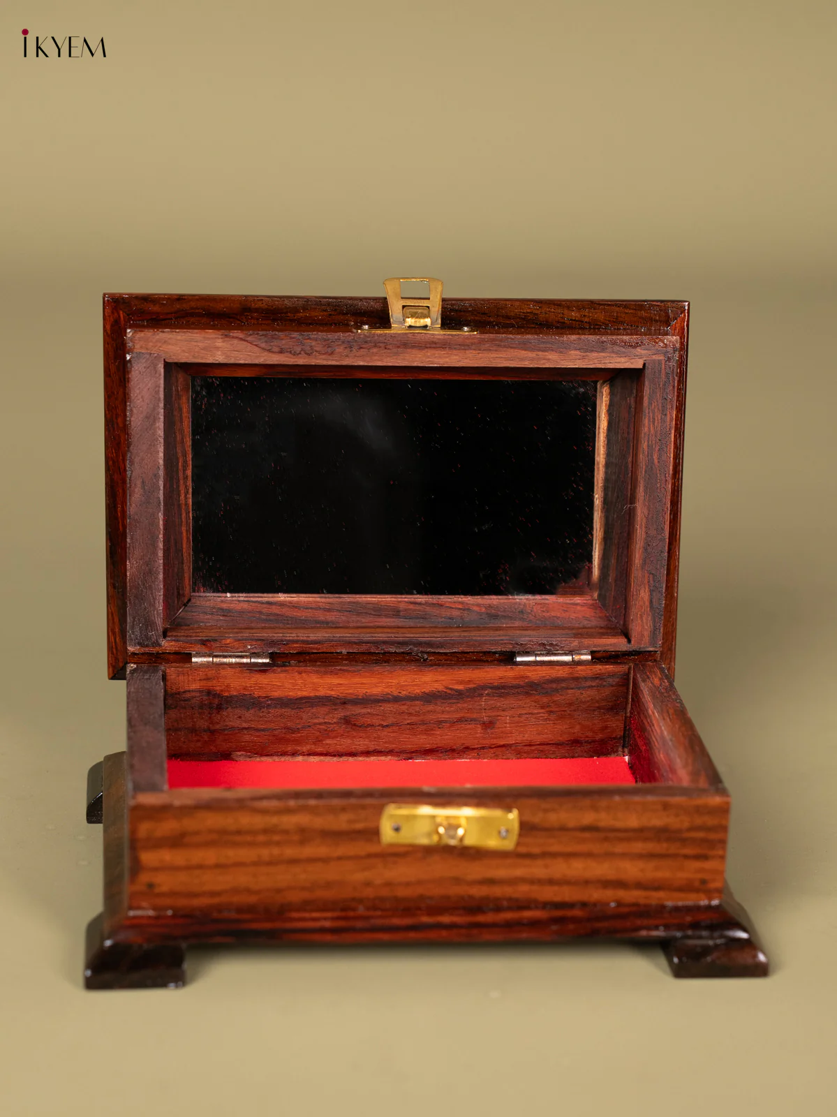 Mysore Rosewood Inlay Special Jewelry Box/Inside Mirror - KN26128 - Image 2