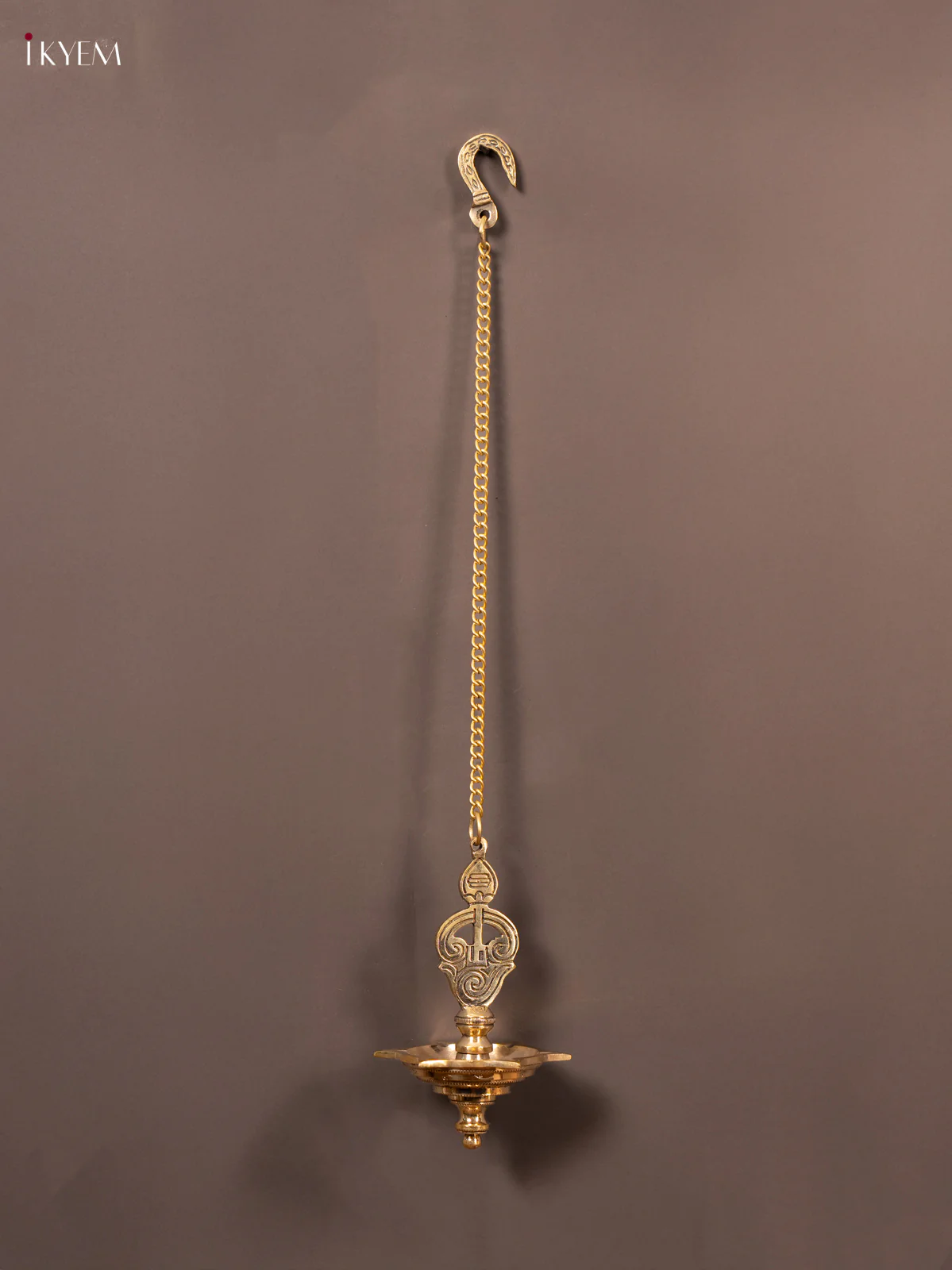 Brass 5 Face Om/Vel Diya With Wall hanging - KN27114 - Image 4