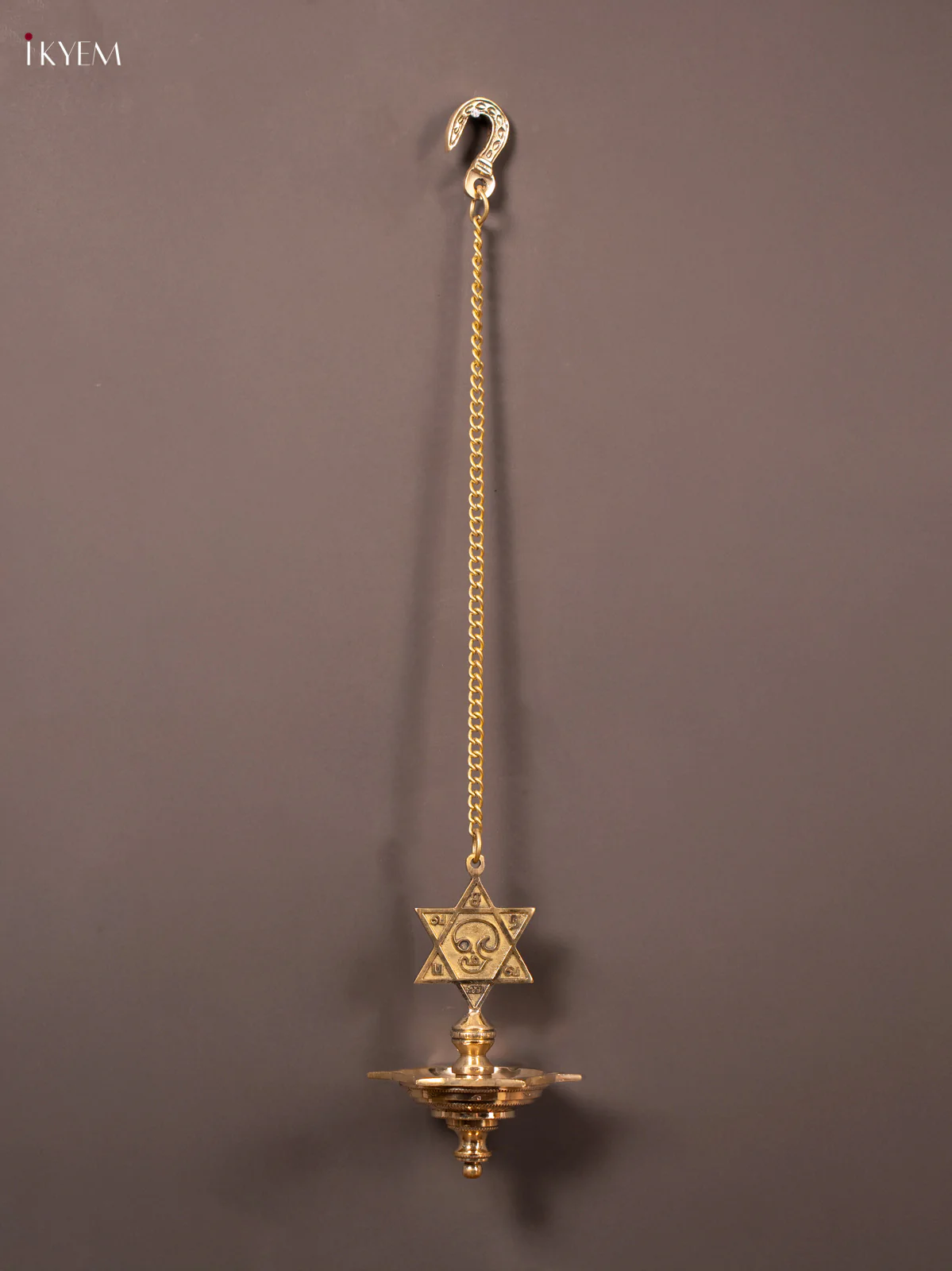 Brass 5 Face Om Saravana bhava Diya With Wall Hanging - KN27115