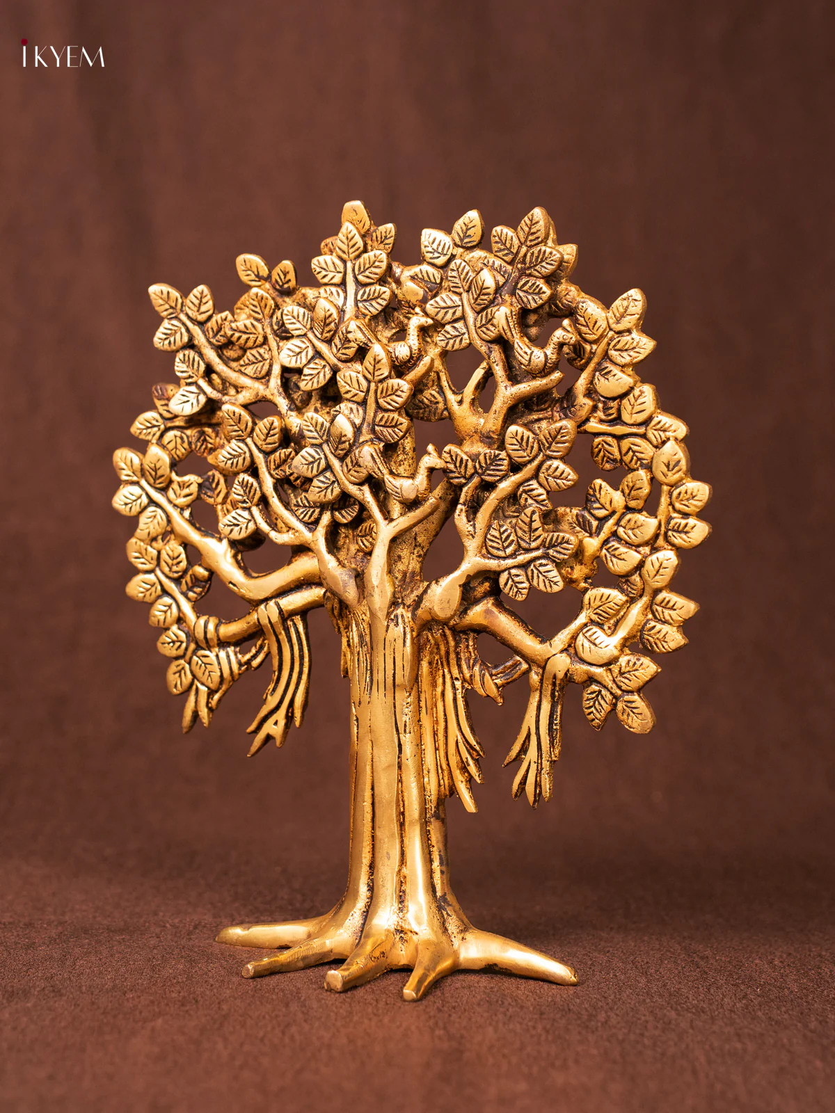 Brass Kalpavriksha Tree with Roots Antique Finish - 10 Inch - KN27116 - Image 2