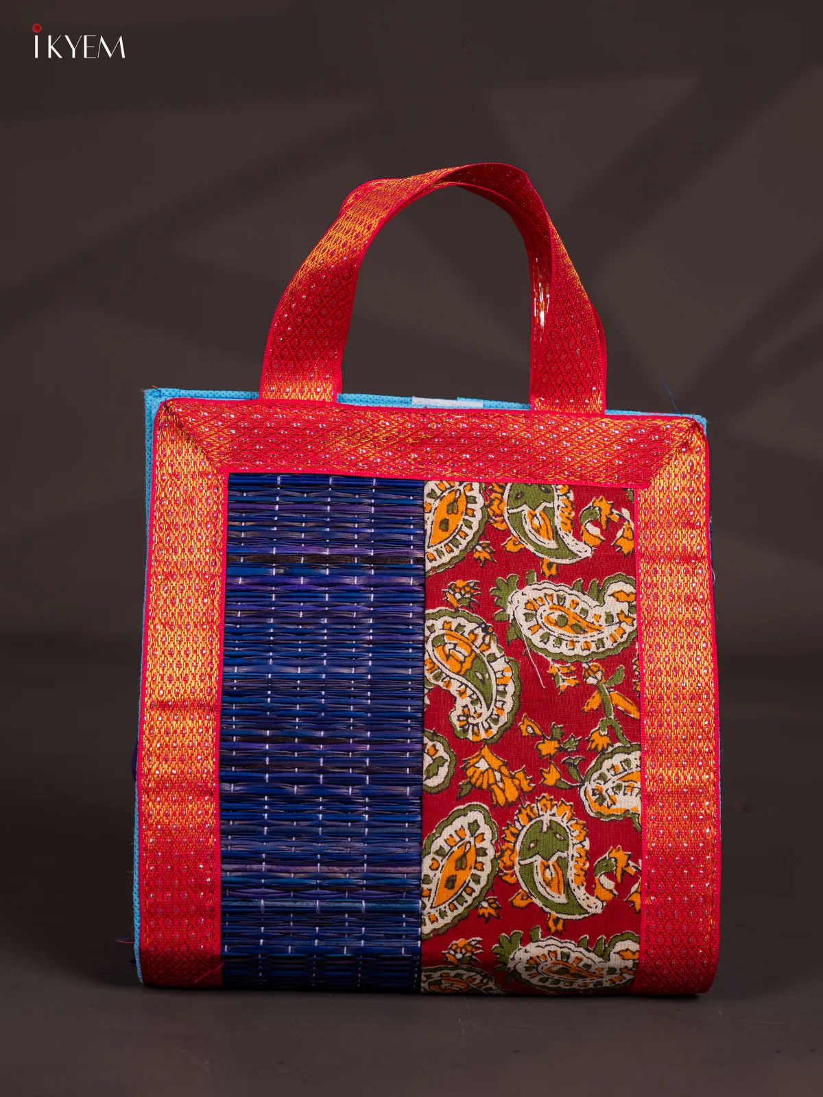 Manga Design Korai Bag With Zari Border - Blue - 9 Inch - KN28118