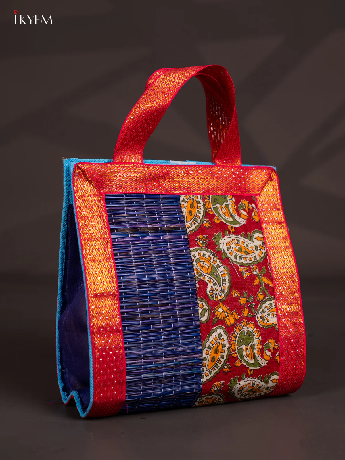 Manga Design Korai Bag With Zari Border - Blue - 9 Inch - KN28118 - Image 2