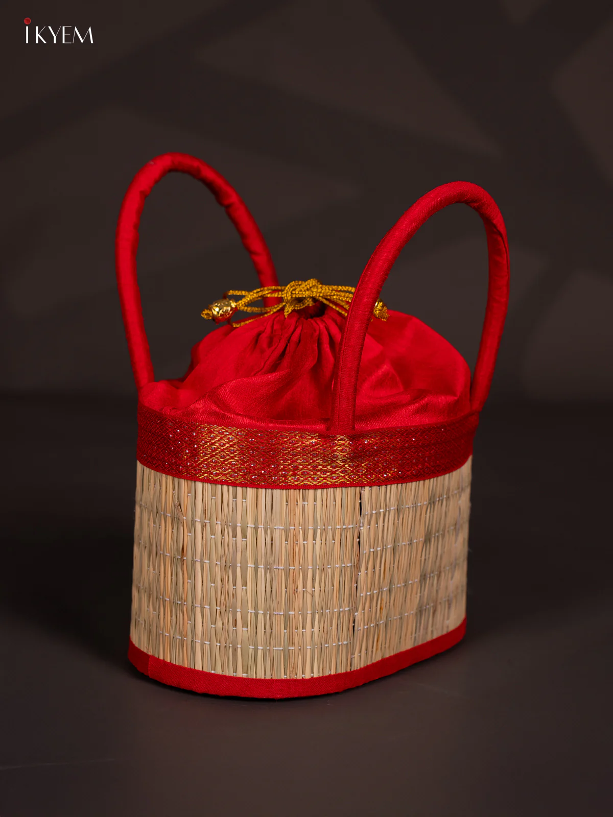 Red Korai Stackable Basket With Potli - 5 Inch - KN28129 - Image 2