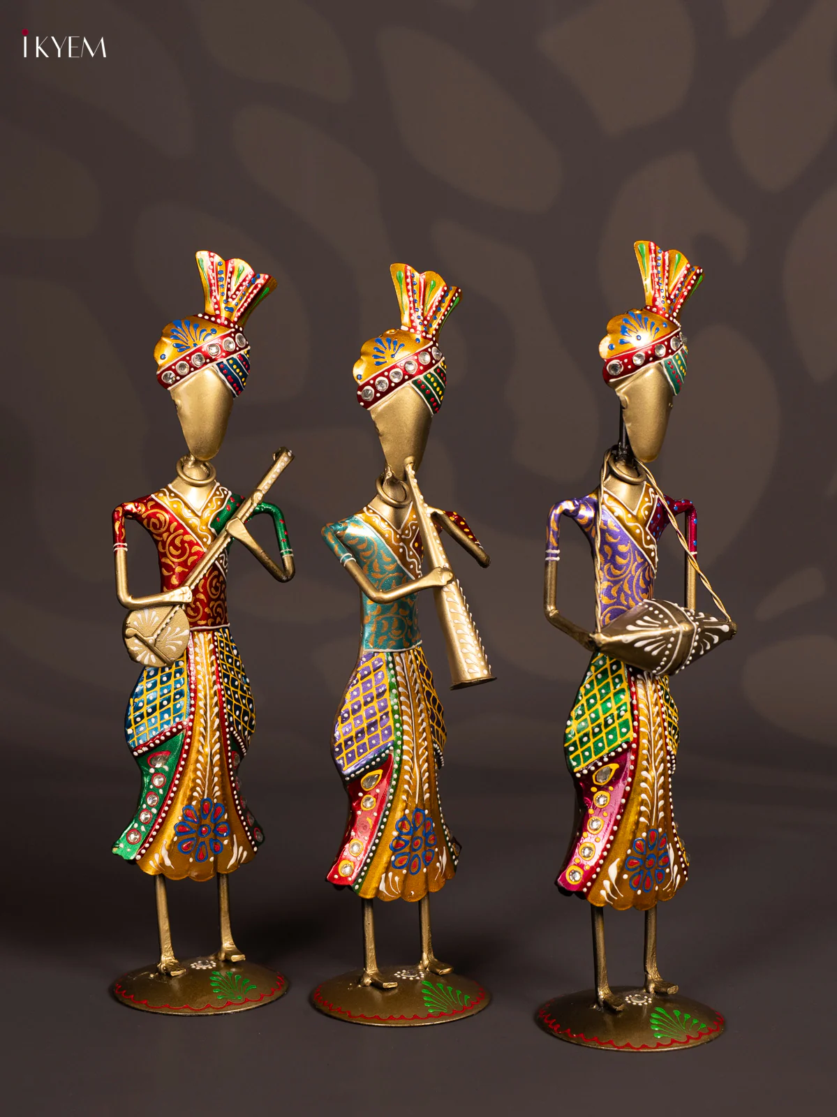 METAL PAINTED MUSICAL SARDAR (SET OF 3) - KN29147 - Image 2