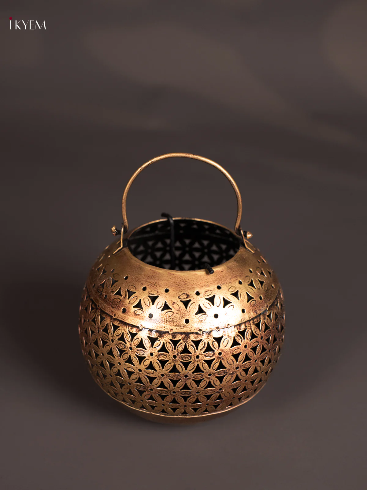 METAL PAINTED TEA LIGHT ROUND POT BIG - KN29169 - Image 3
