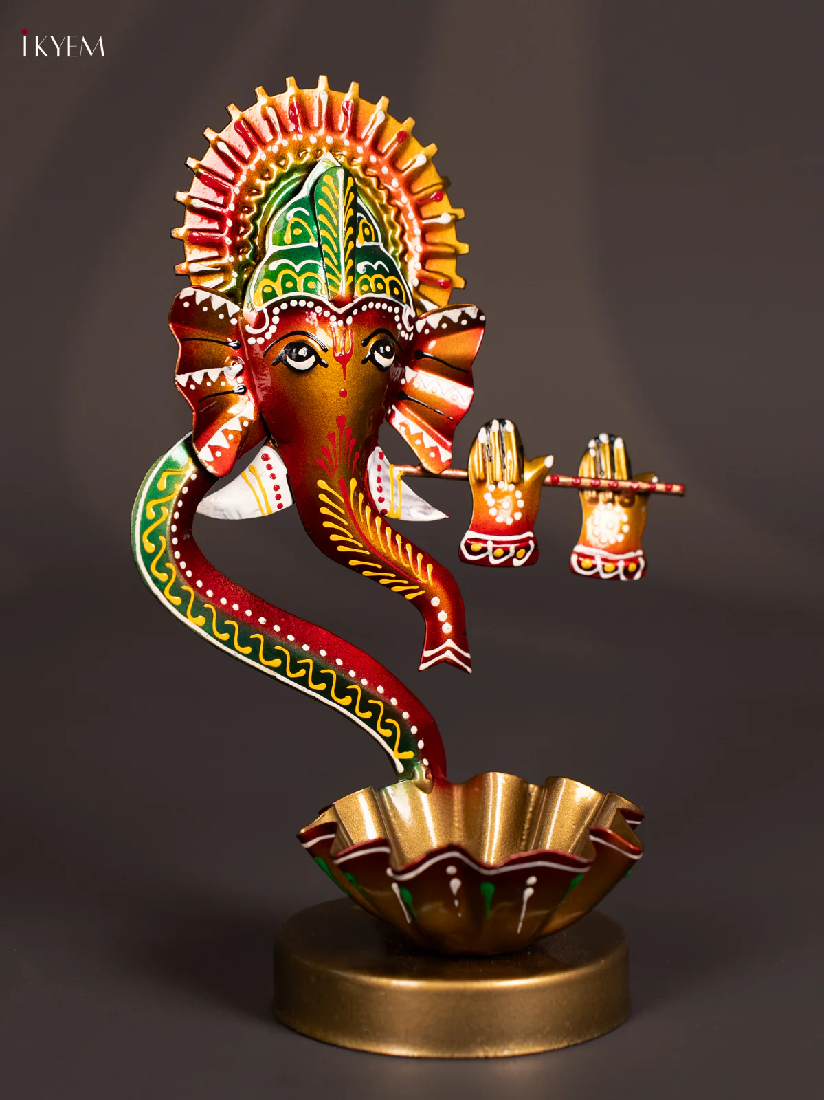METAL PAINTED T- LIGHT GANESH - KN29190 - Image 4