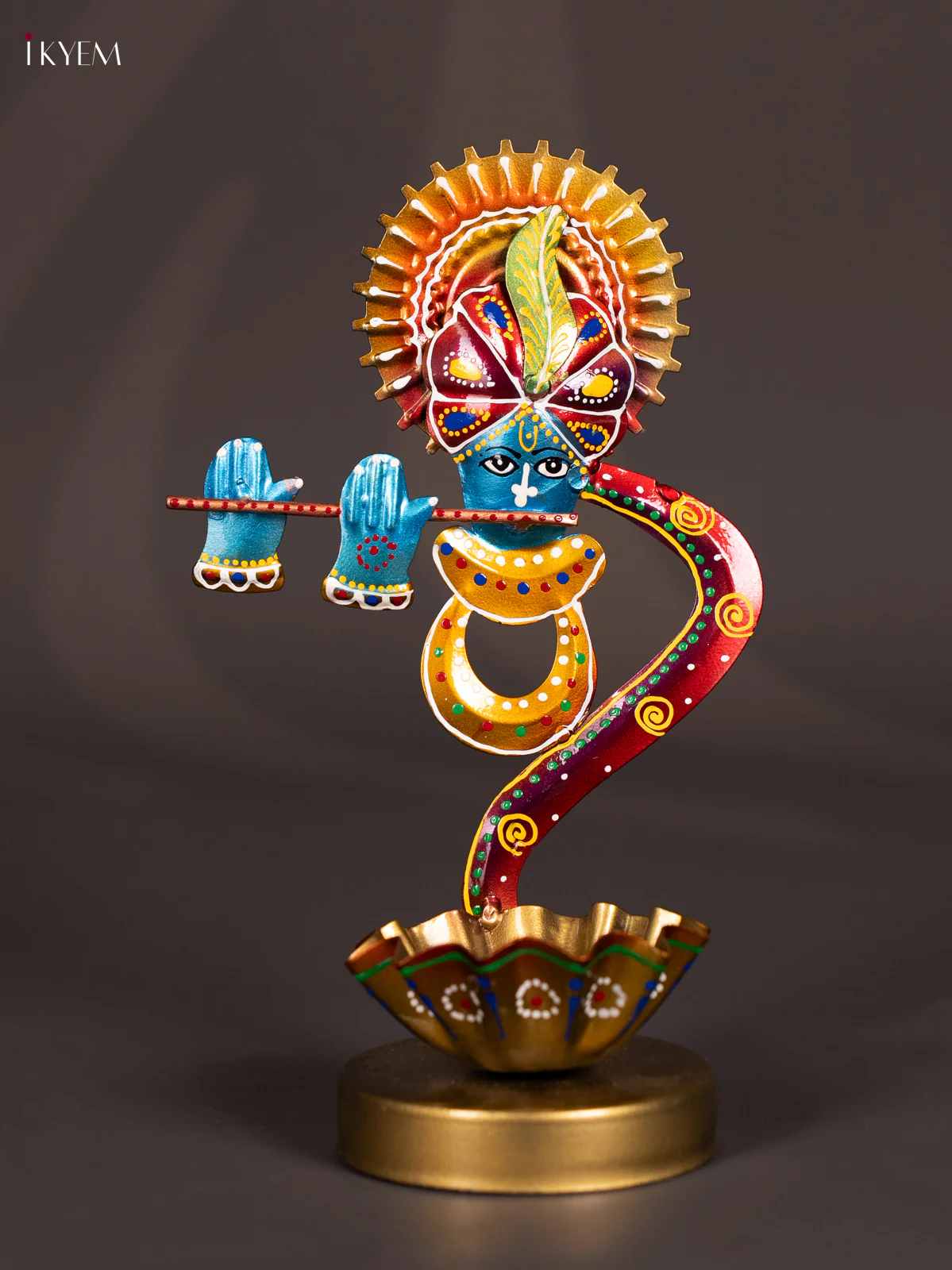 METAL PAINTED TEA LI GHT K RISHNA - KN29191