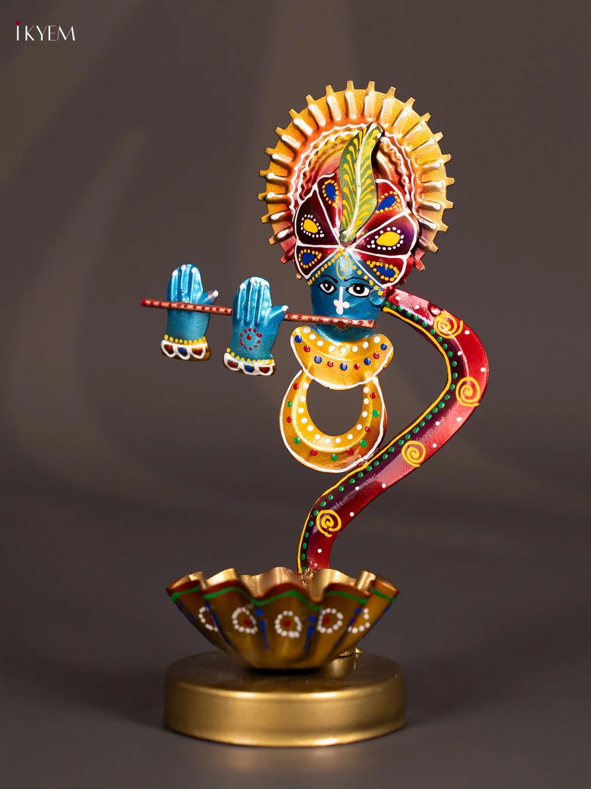 METAL PAINTED TEA LI GHT K RISHNA - KN29191 - Image 4