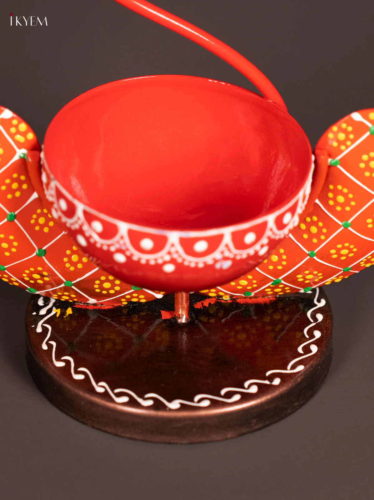 METAL PAINTED GANESHA TEA LIGHT RED - KN29197 - Image 3
