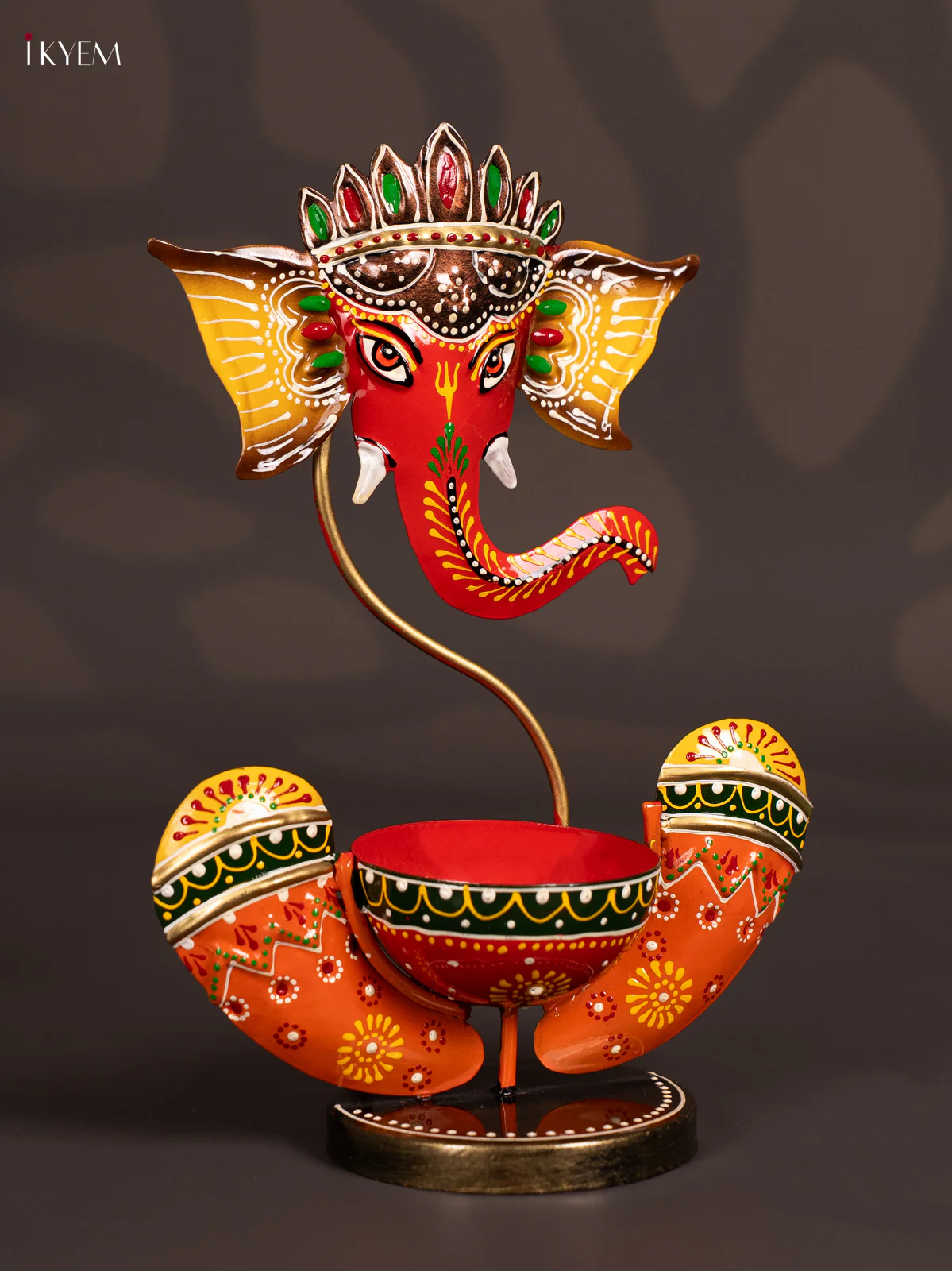 METAL PAINTED GANESHA T- LIGHT - KN29200 - Image 4