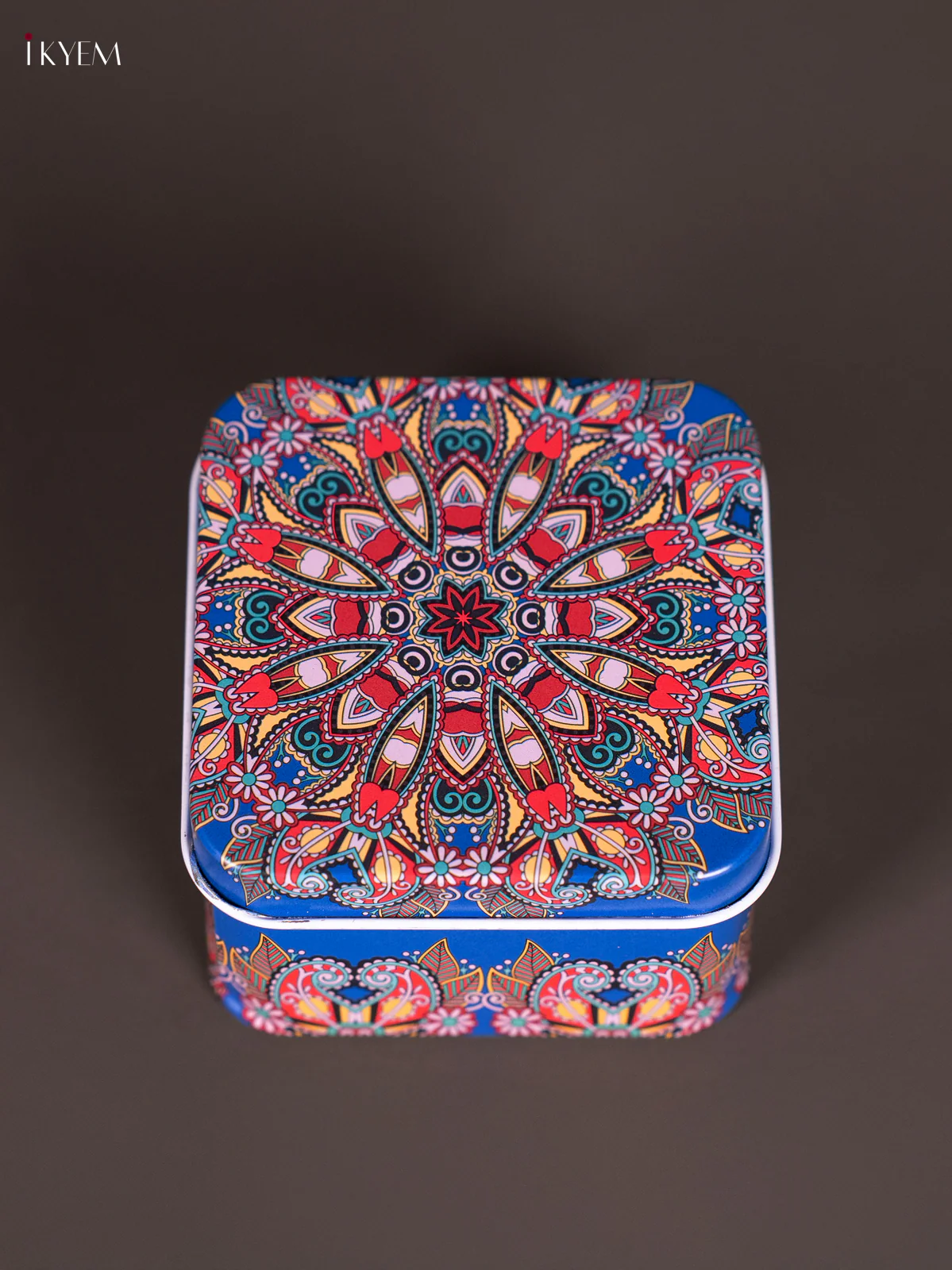 Square Decorative Tin Box - Multicolour - KN31212