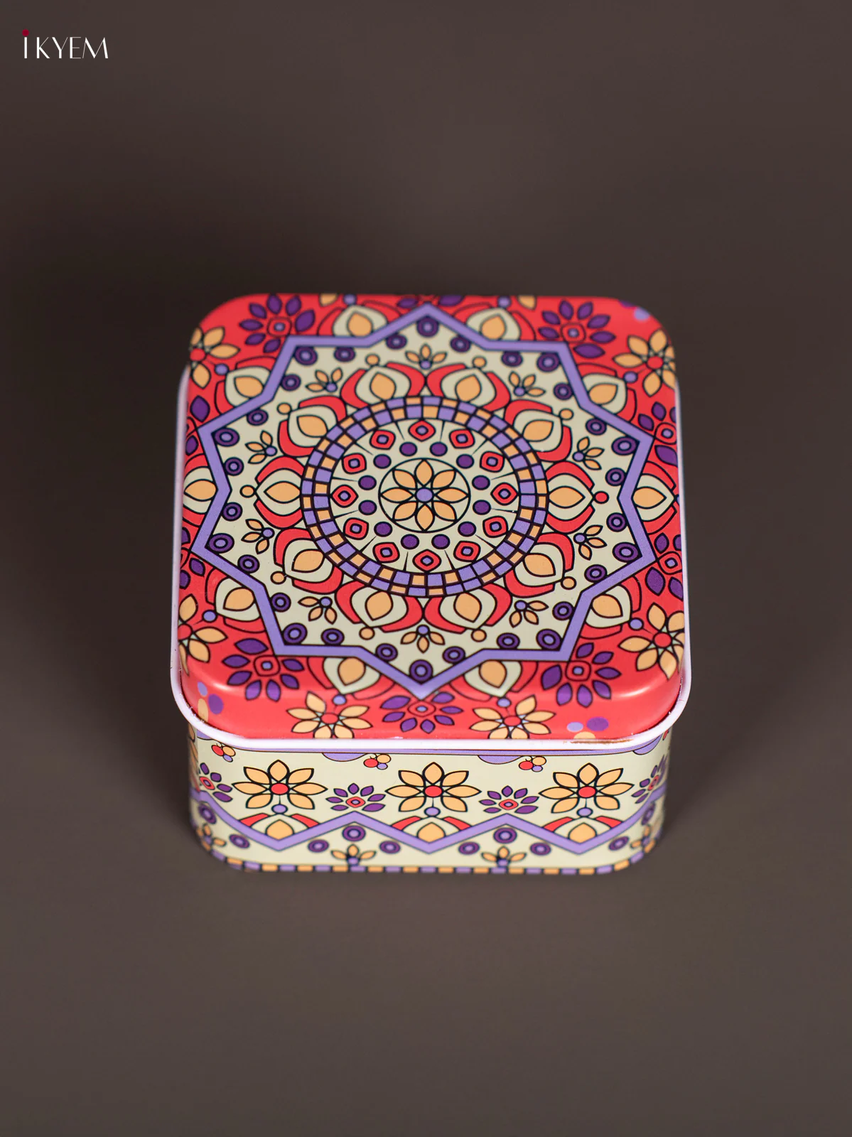 Square Decorative Tin Box - Multicolour - KN31215