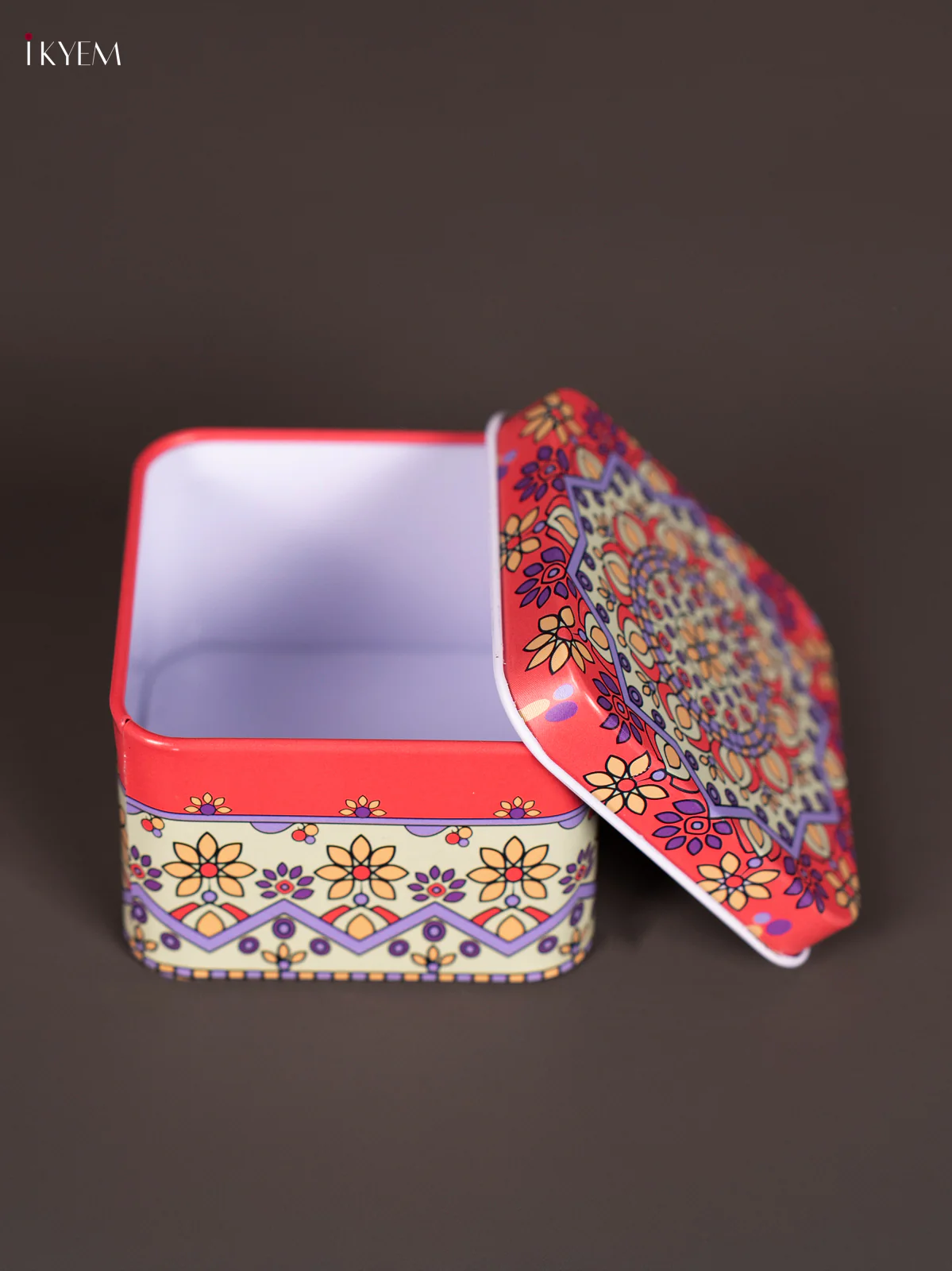 Square Decorative Tin Box - Multicolour - KN31215 - Image 2