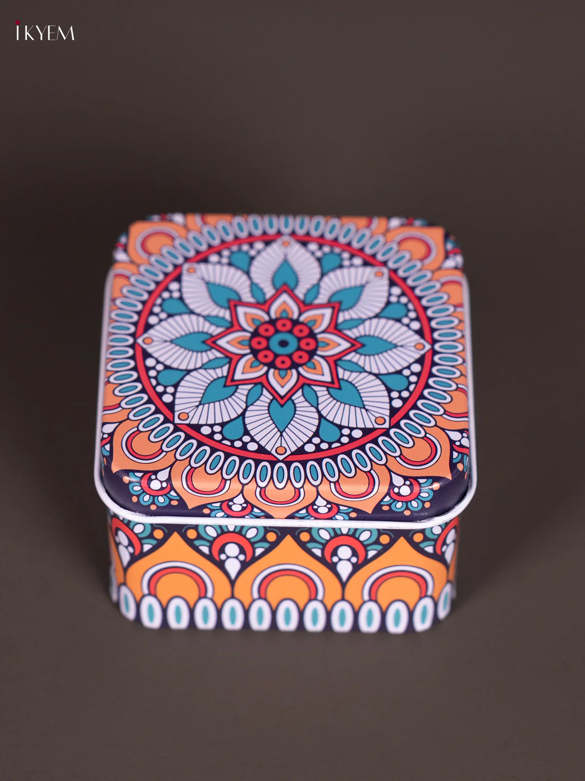 Square Decorative Tin Box - Multicolour - KN31217