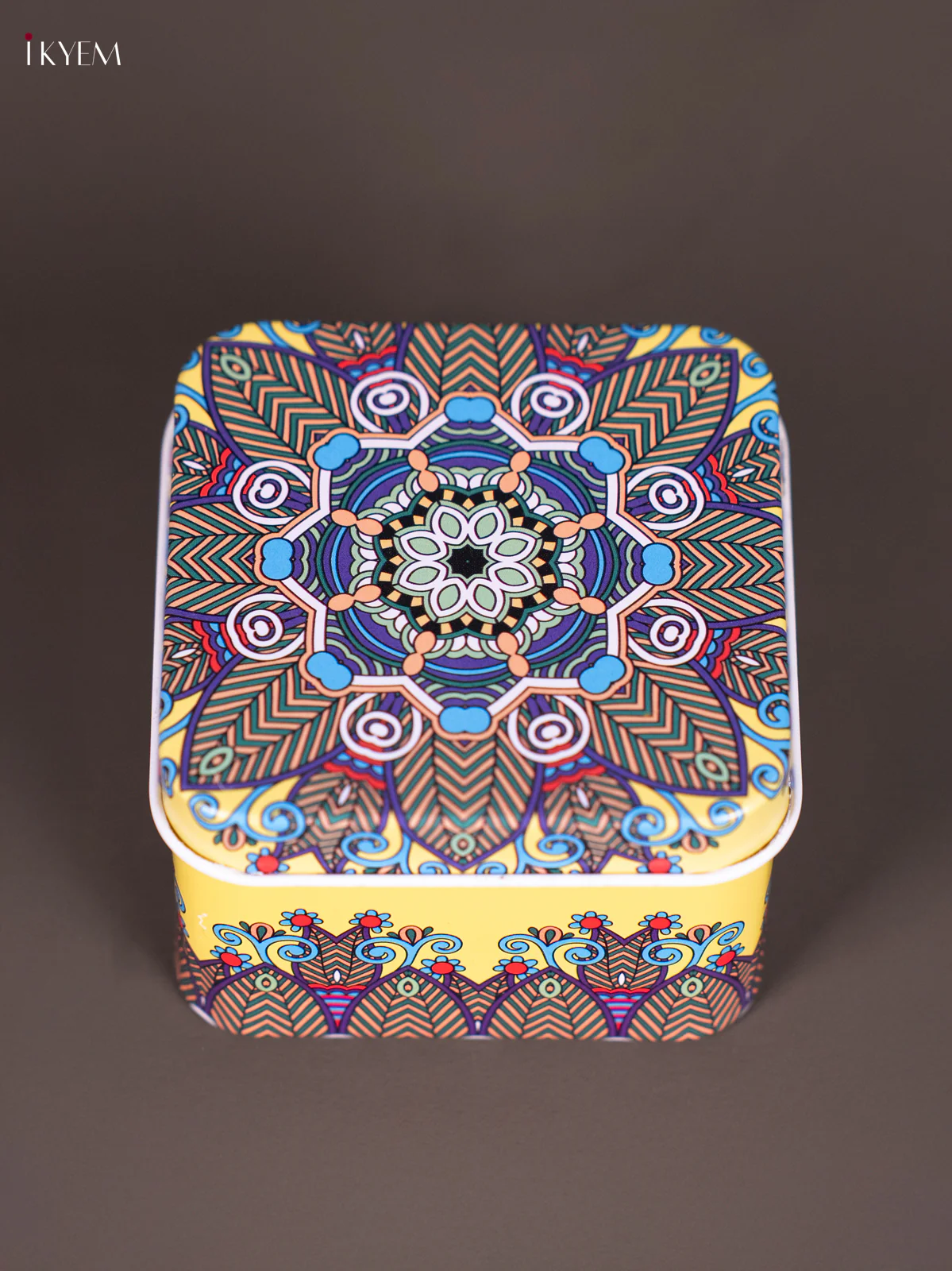 Square Decorative Tin Box - Multicolour - KN31219