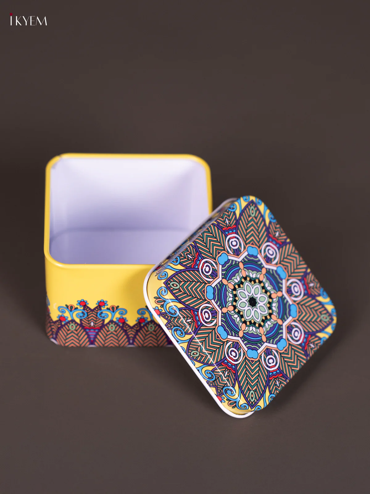 Square Decorative Tin Box - Multicolour - KN31219 - Image 2