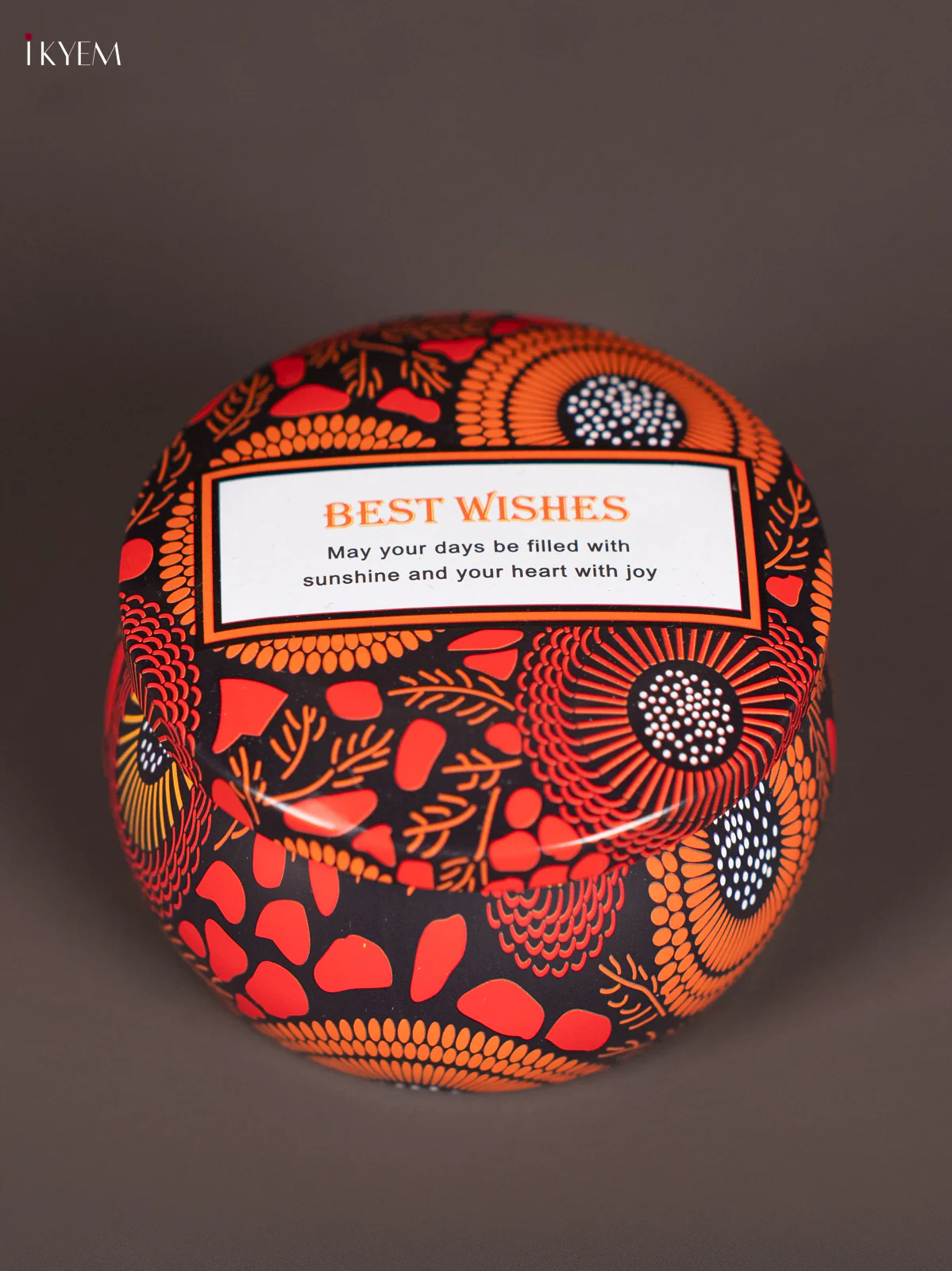 Round Decorative Tin Box - Multicolour - KN31222