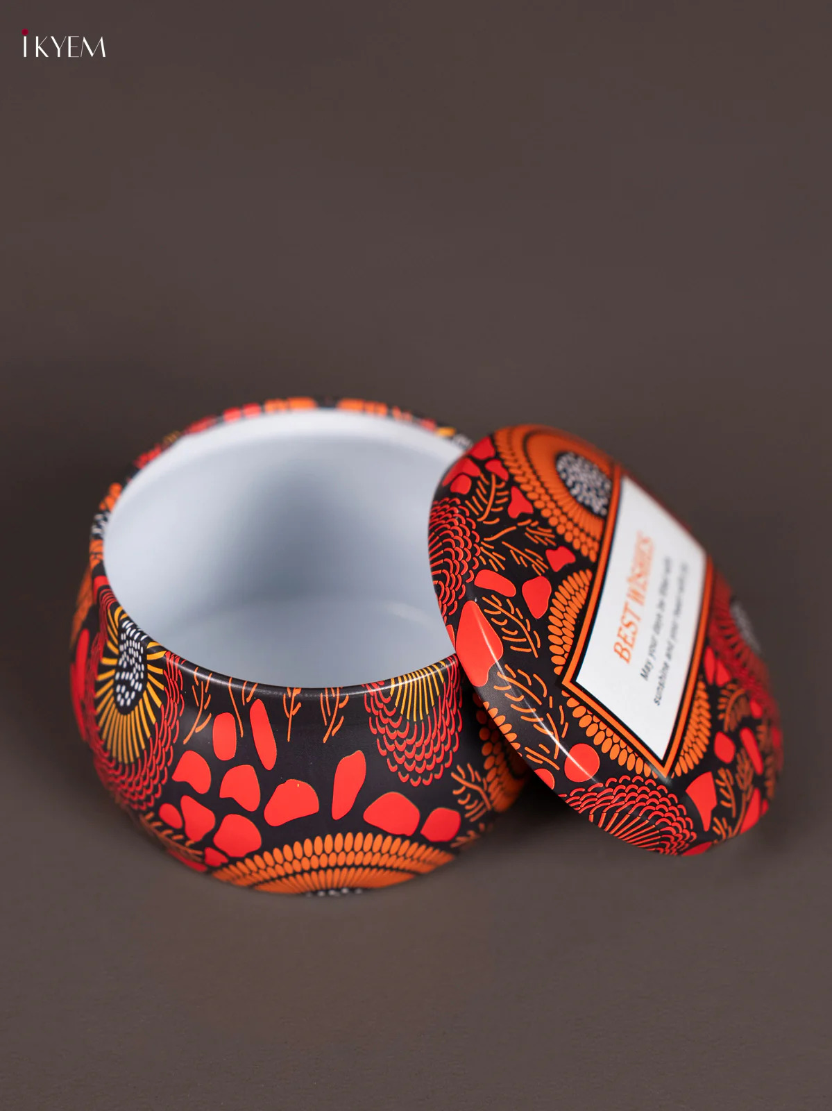 Round Decorative Tin Box - Multicolour - KN31222 - Image 2