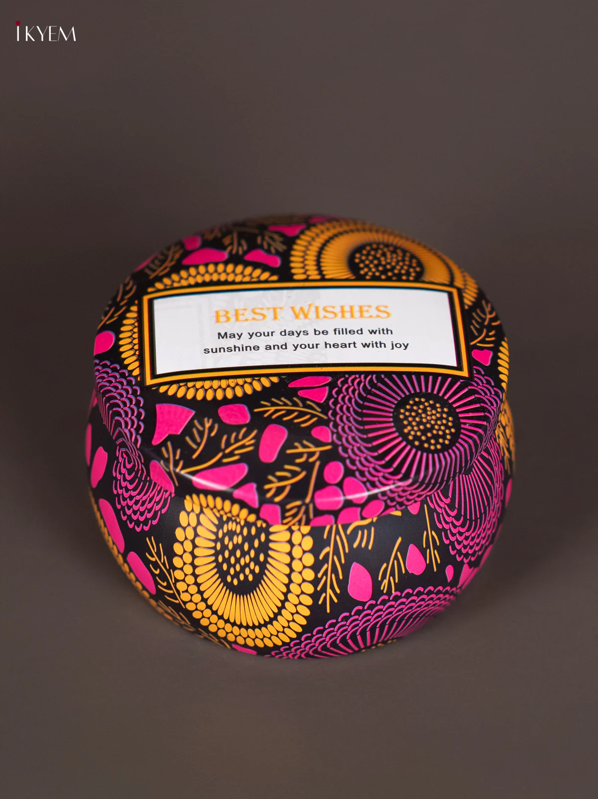 Round Decorative Tin Box - Multicolour - KN31225