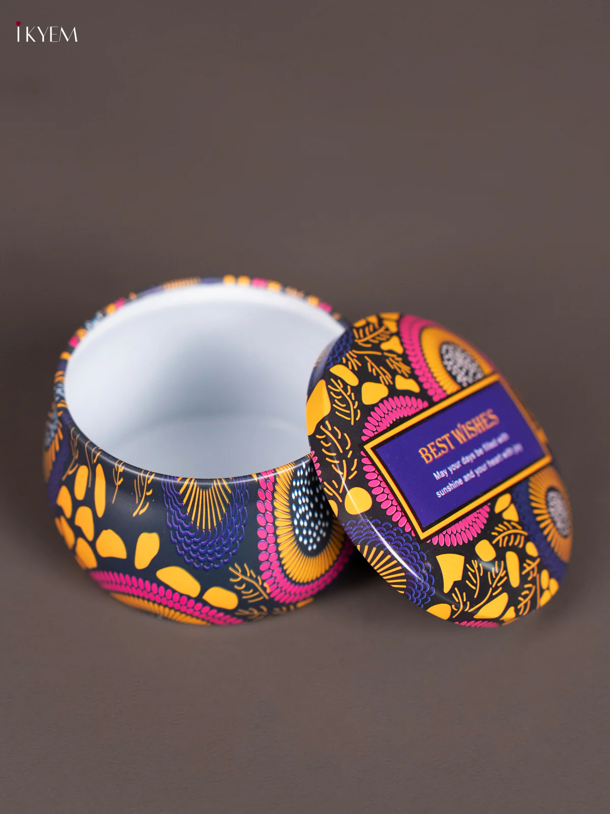 Round Decorative Tin Box - Multicolour - KN31226 - Image 2