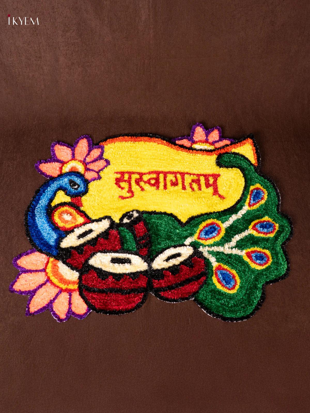 Floral Mat 2 Feet - Peacock with Yellow - KN31235 - Image 3