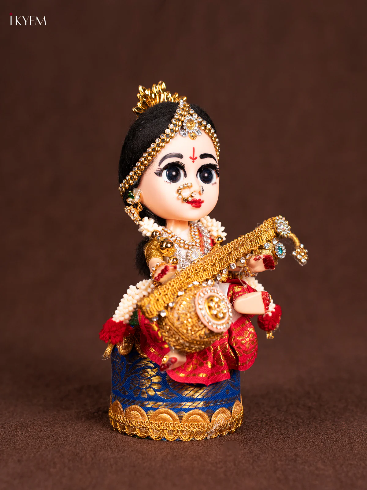 Cute Devi Saraswati Doll Seer Varisai- White with pink - KN31240 - Image 2