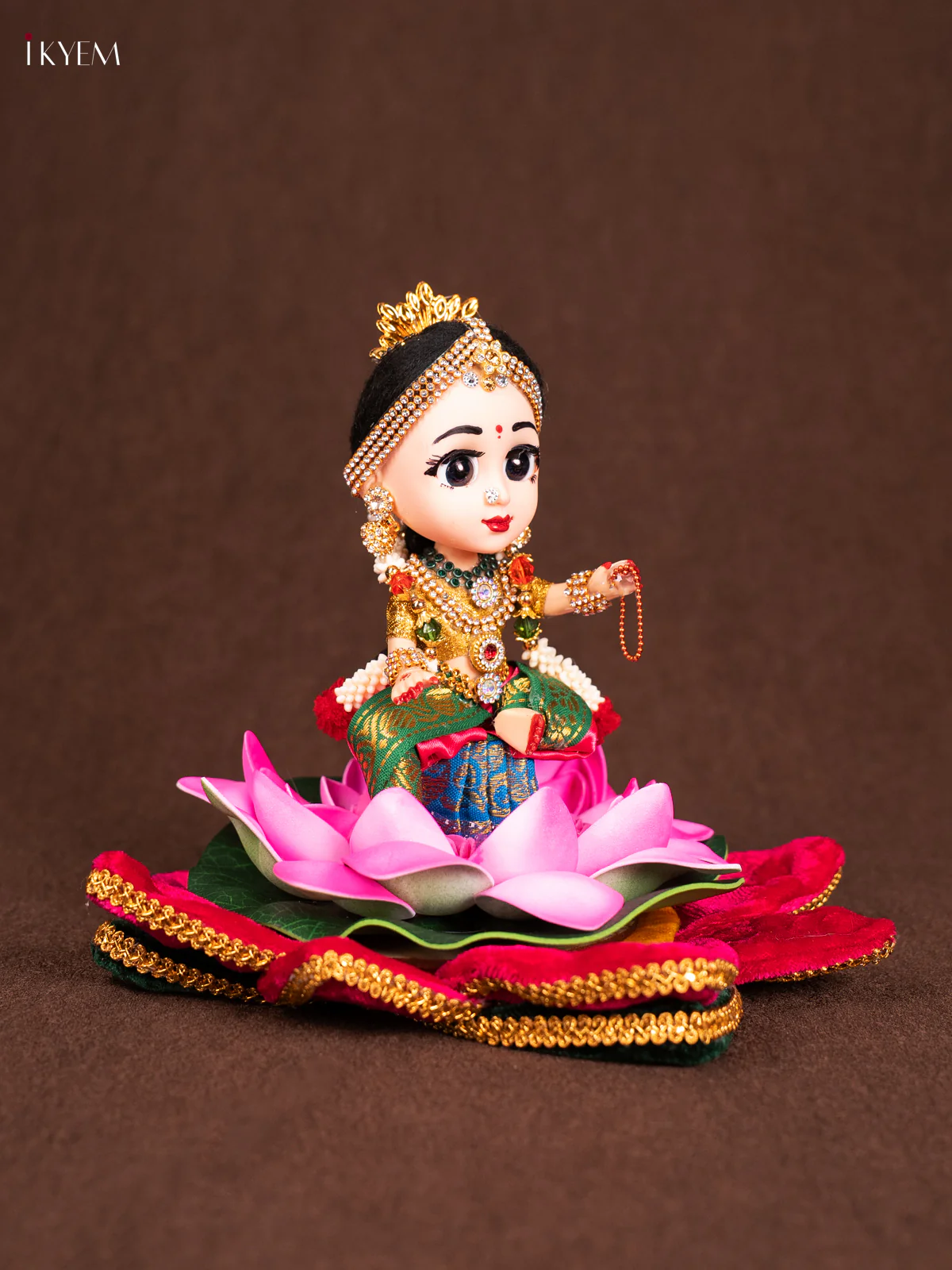 Shri Tripurasundari Devi Doll in lotus base Seer Varisai - Rose - Image 4