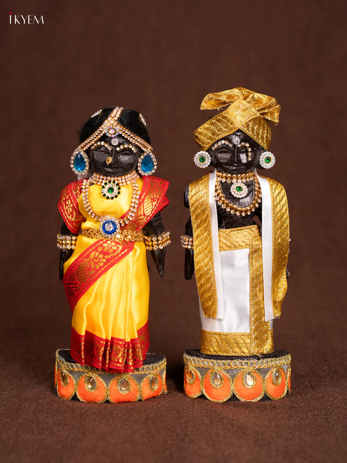 Iyengar Style Marapachi- Golu Display Doll -Seer Varisai- Yellow 8 Inches - KN31263