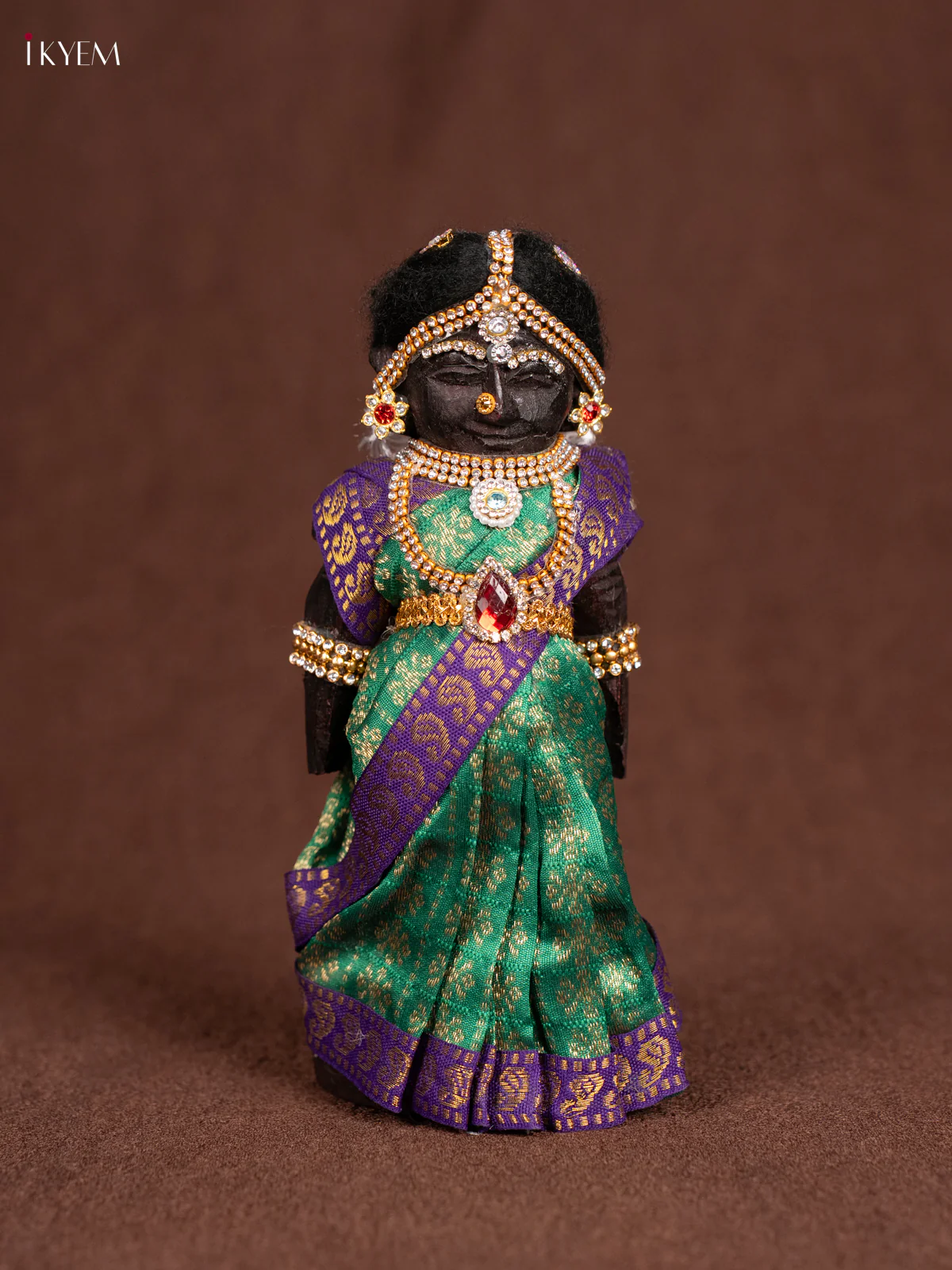 Iyengar Style Marapachi- Golu Display Doll - Seer Varisai-Green 8 Inches - KN31265 - Image 4