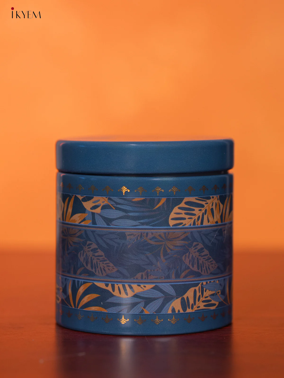 Cute Leaf Digital Printed Dry Fruit Jar In Blue - KH19118 - Image 2