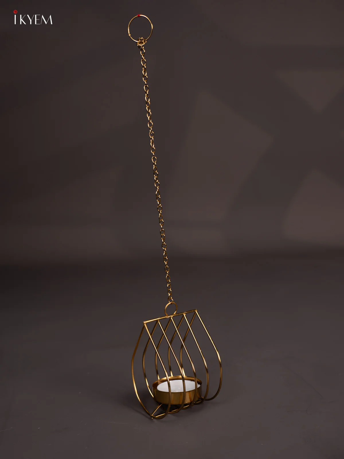 Elegant Leaf Designed Wall Hanging T Light Candle Holder (3 Inches) - KI14117