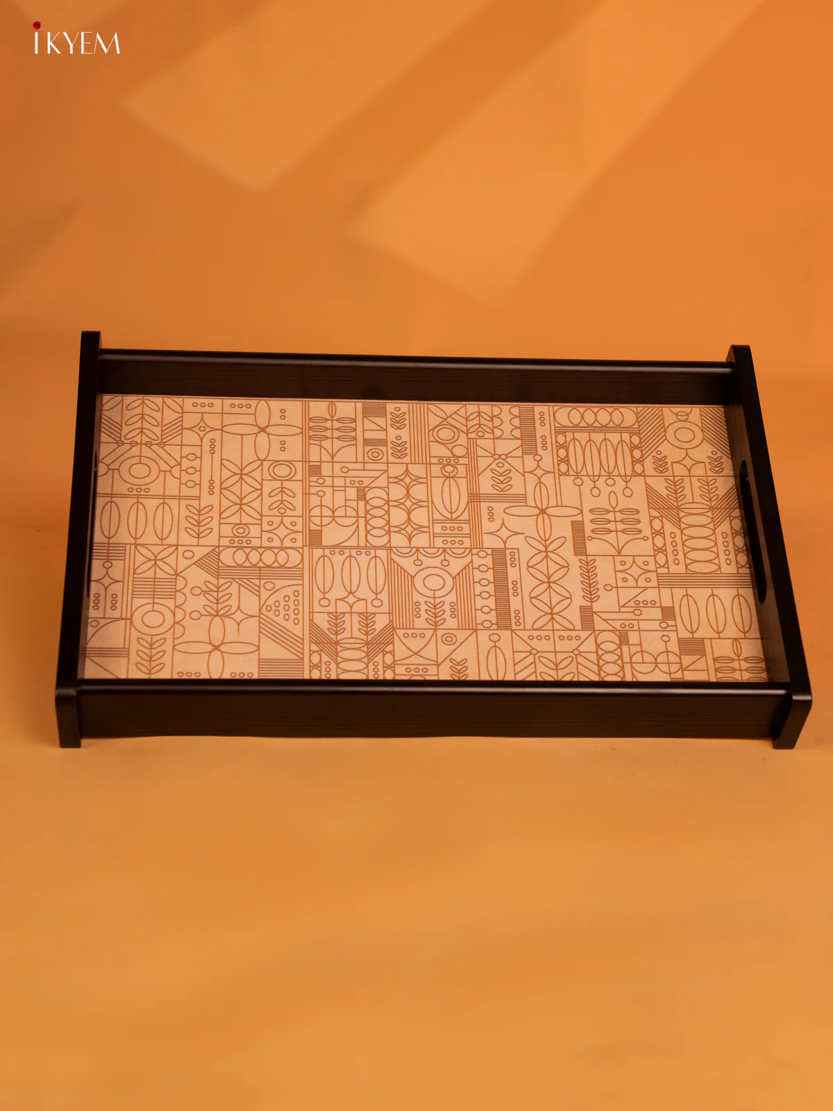 Line Art Printed Rectangular Wooden Tray (10×16)- KL18140