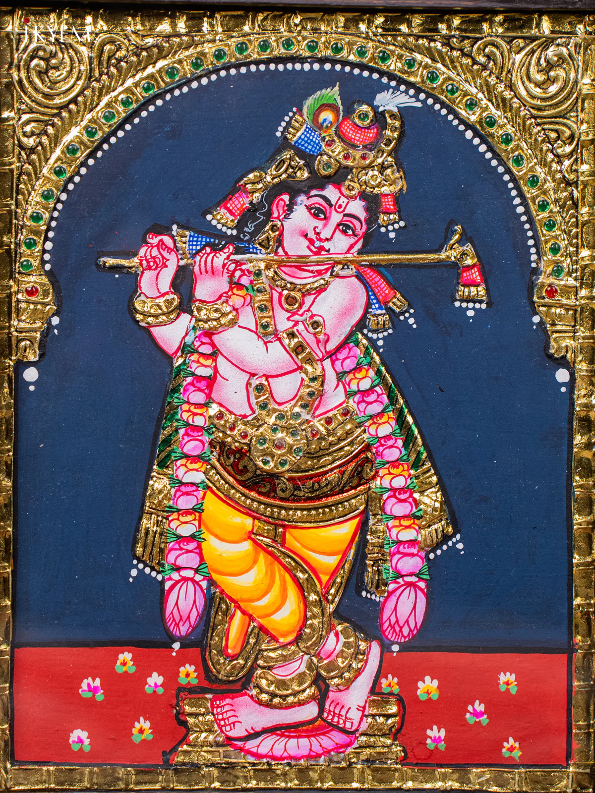 Enchanting BalaKrishna Tanjore painting (13*11 inches) - KJ03140 - Image 3