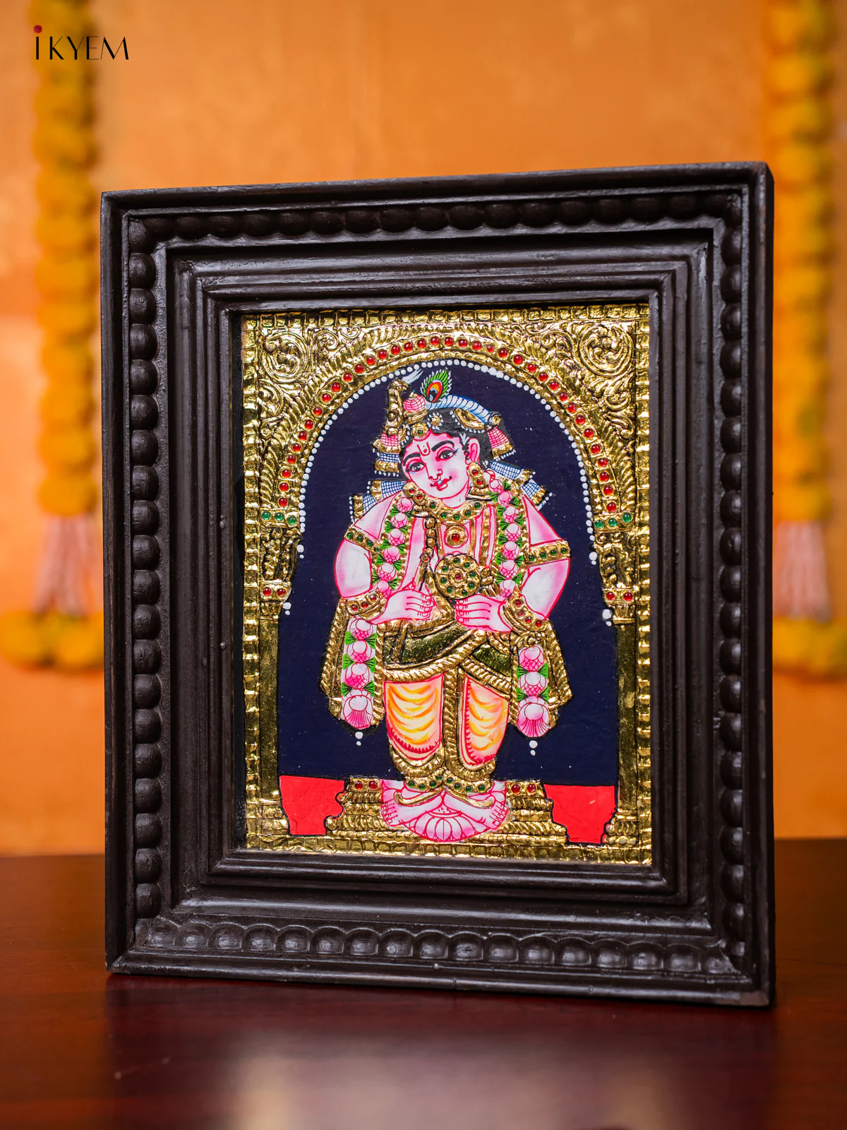 Lord Krishna Tanjore painting - (13×11) Inch - KJ03141 - Image 2