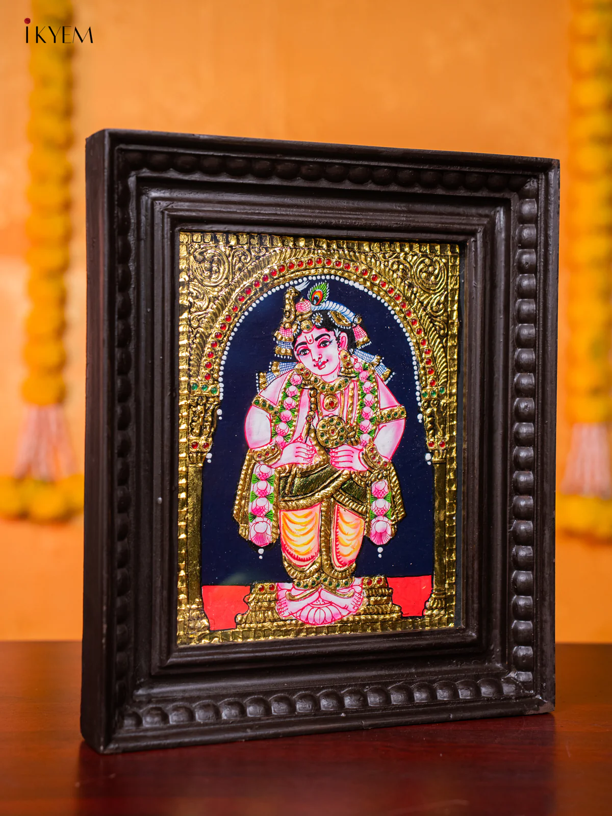 Lord Krishna Tanjore painting - (13×11) Inch - KJ03141 - Image 4