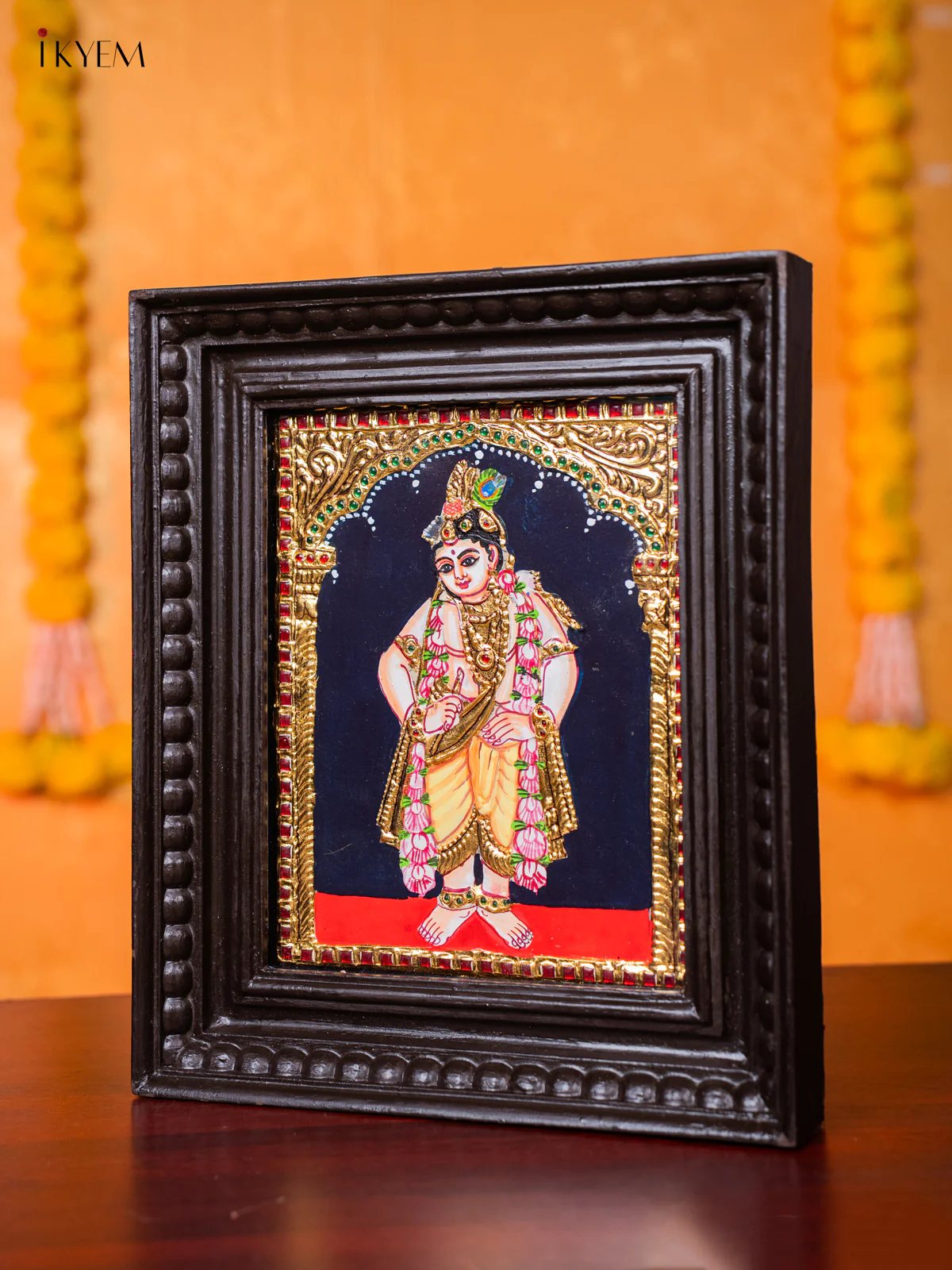 Lord Krishna Tanjore painting - (13×11) Inch - KJ03142 - Image 2