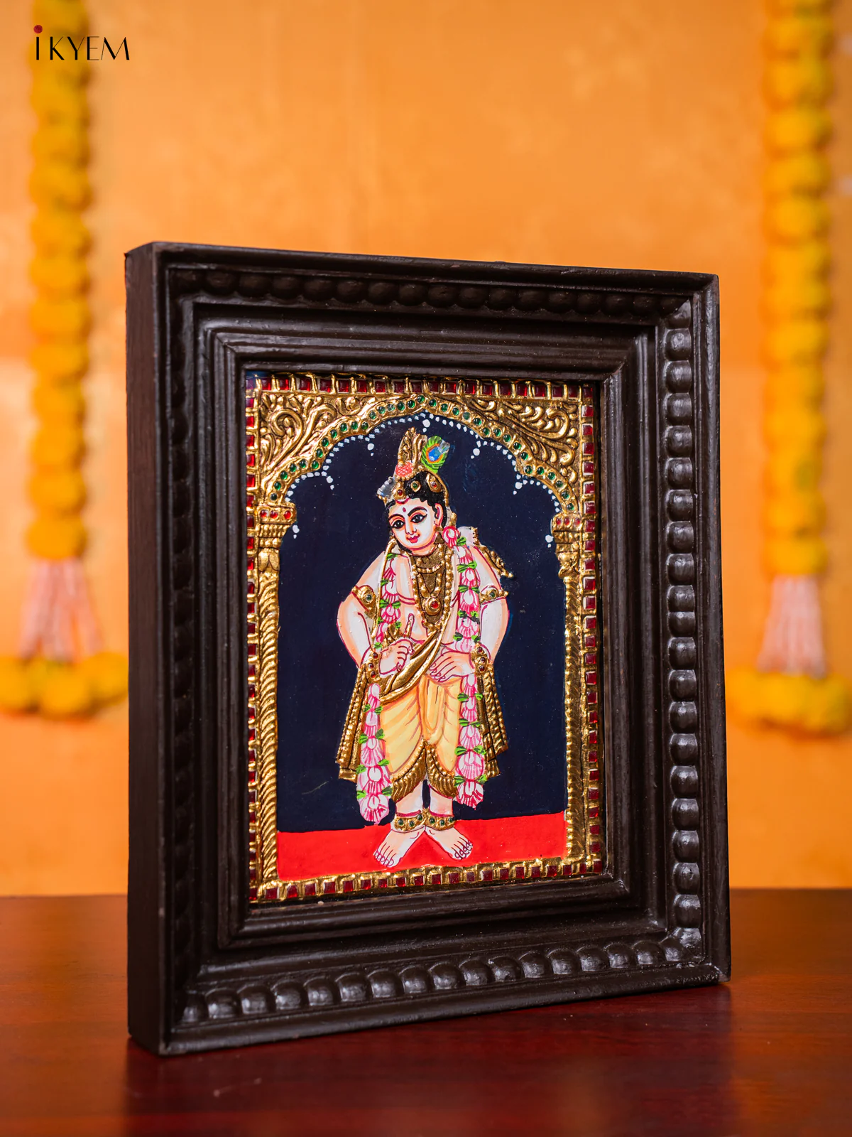 Lord Krishna Tanjore painting - (13×11) Inch - KJ03142 - Image 4