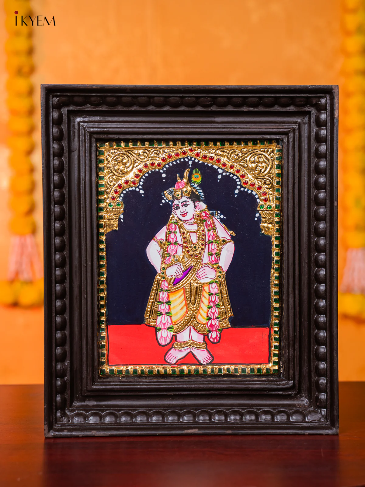 Divine Lord BalaKrishna Tanjore painting (13*11 inches) - KJ03144