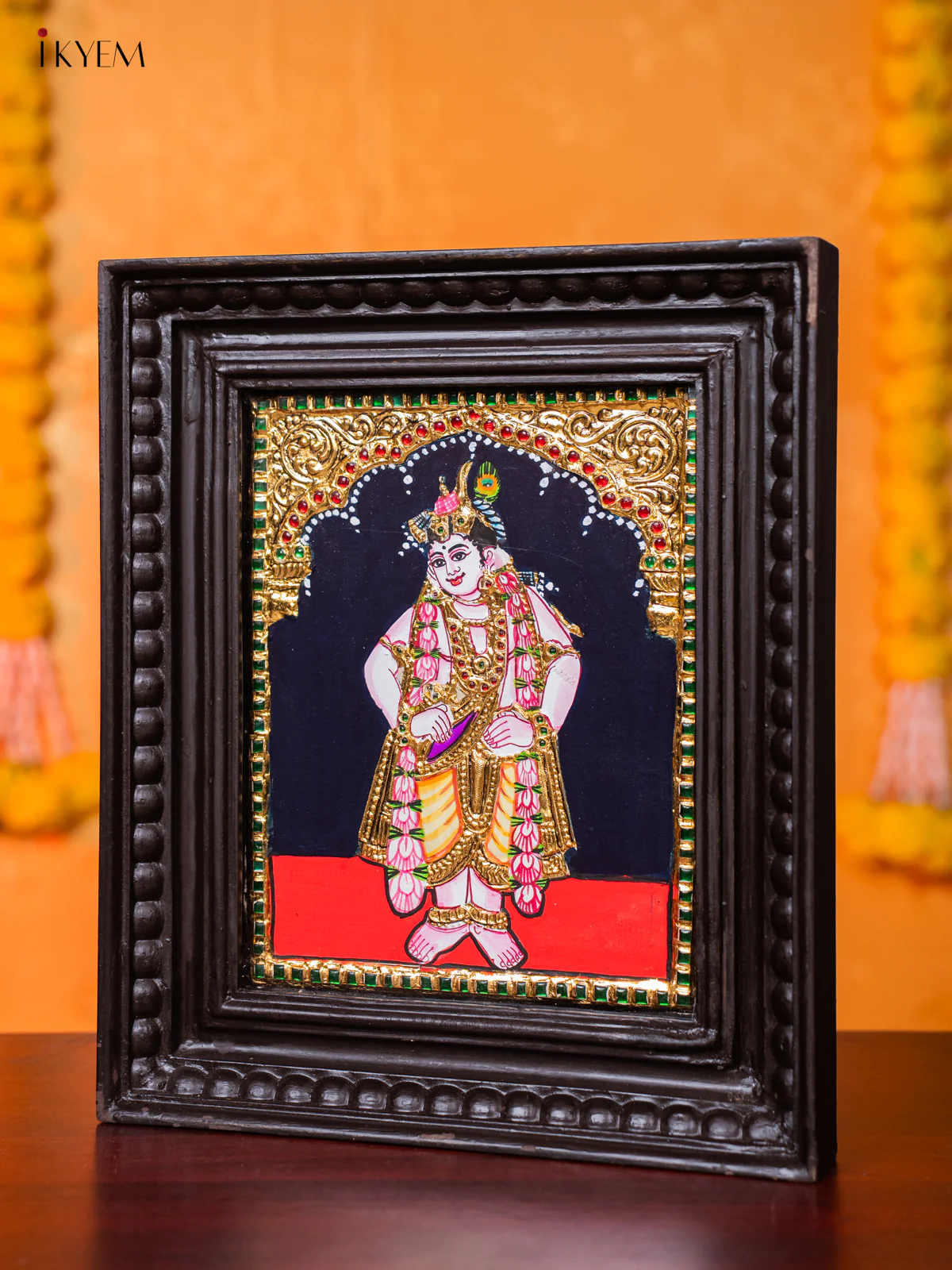 Divine Lord BalaKrishna Tanjore painting (13*11 inches) - KJ03144 - Image 2