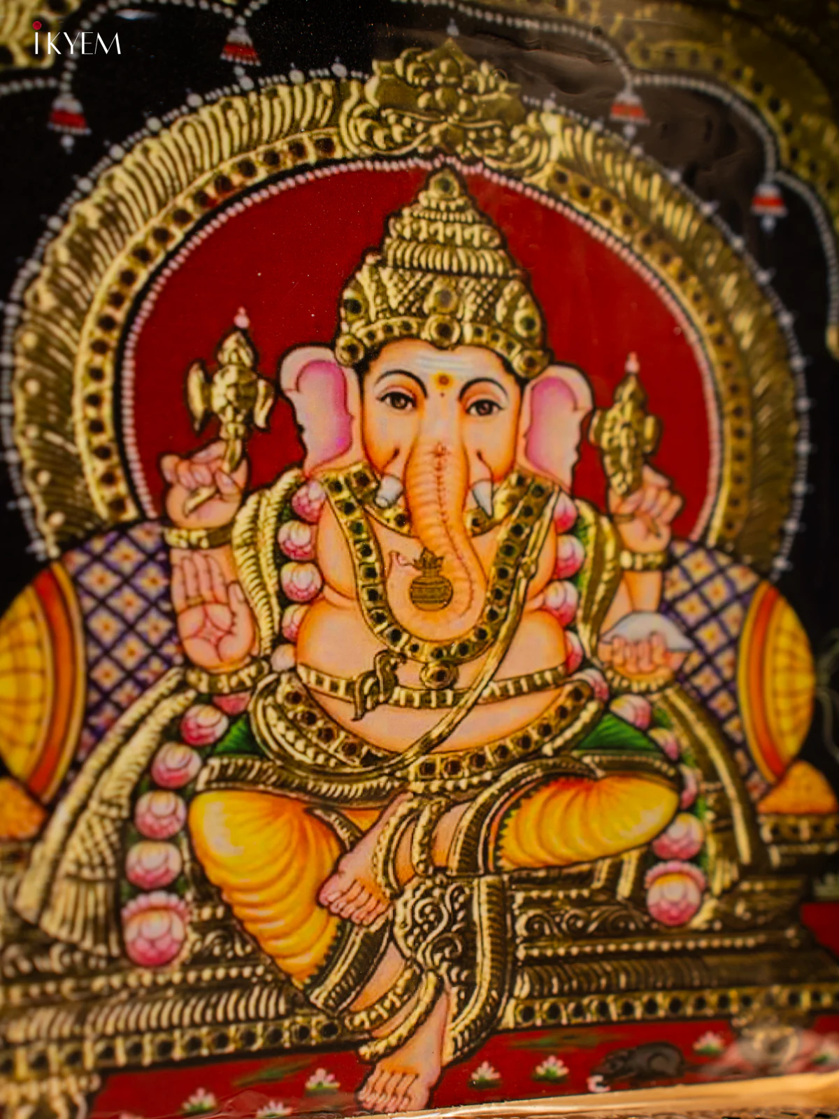 Lord Ganesha Printed Square Shaped Metal Tray - KF25118 - Image 3