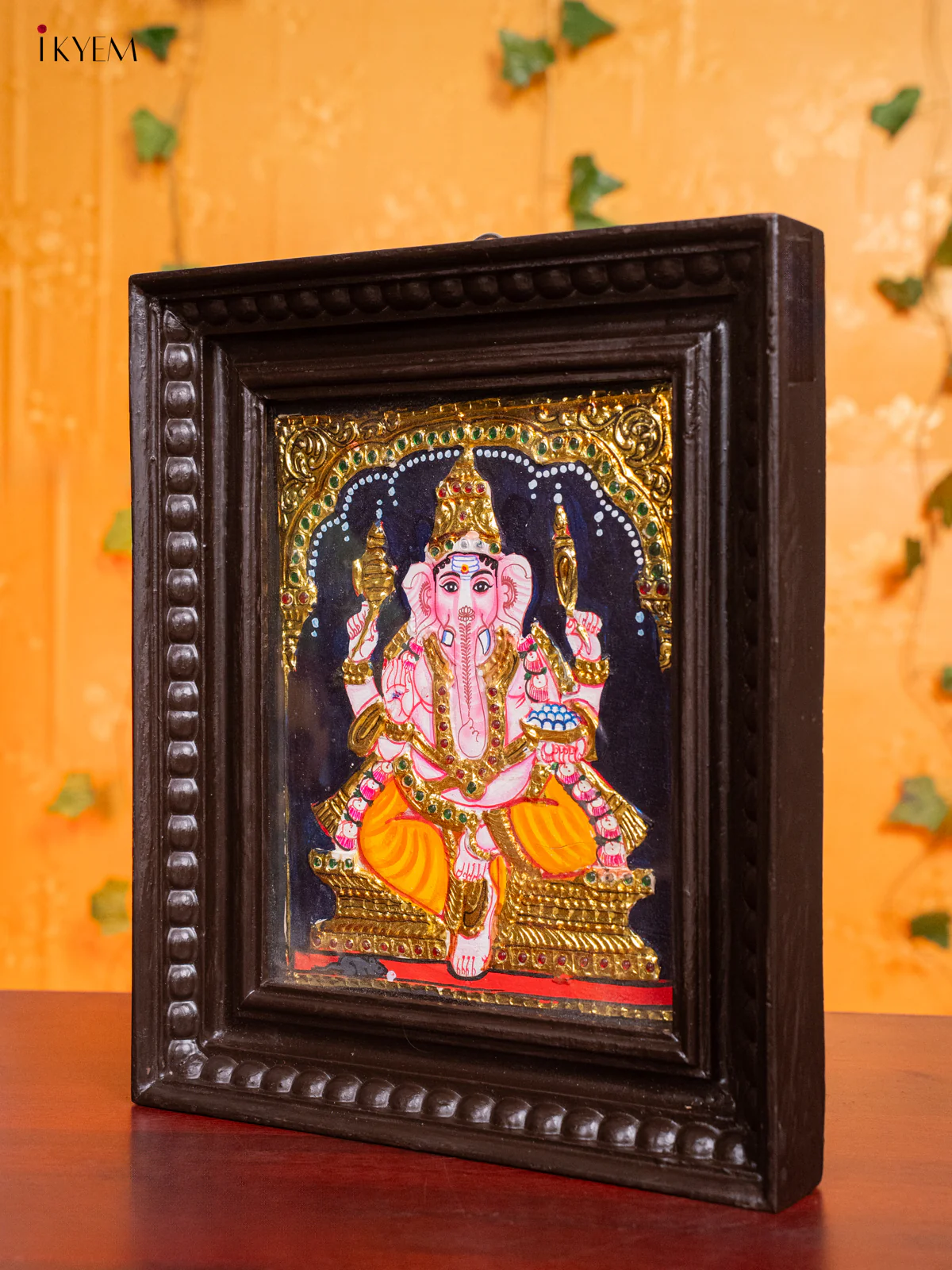 Lord Ganesha Tanjore Painting - (13x11) Inch - KH26140 - Image 4