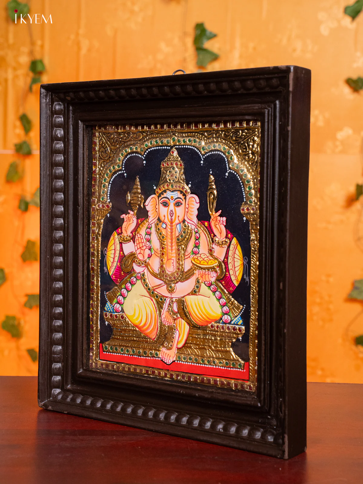 Artistic Thanjavur painting Of Lord Ganesha (13x15 Inch) - KH26168 - Image 4