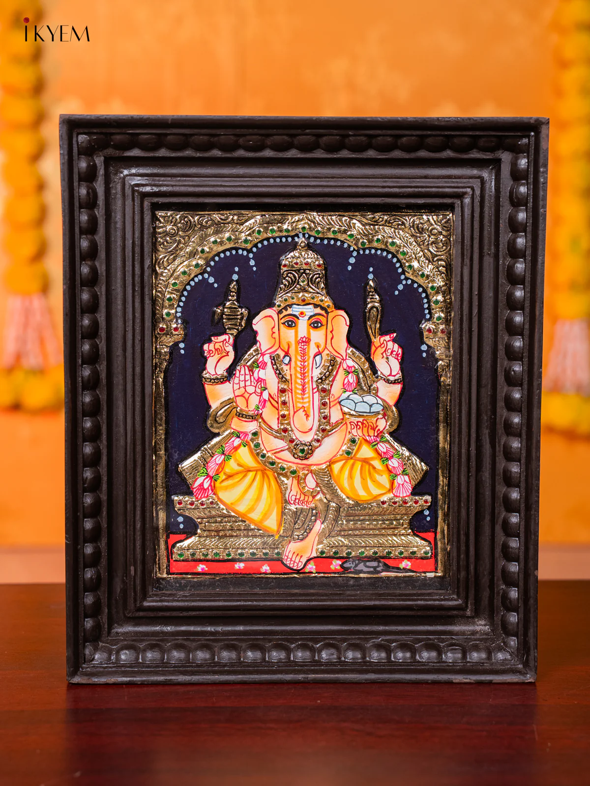 Lord Ganesha Tanjore painting - (13×11) Inch - KJ03162