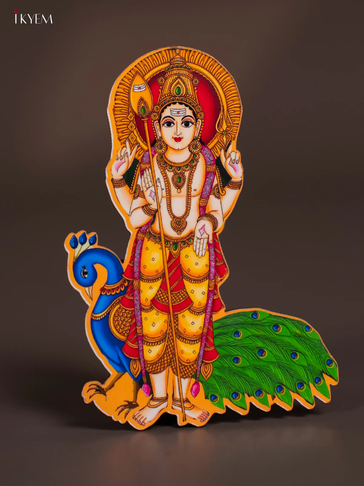 Lord Murugan with peacock Printed Fridge Magnets - KI08121