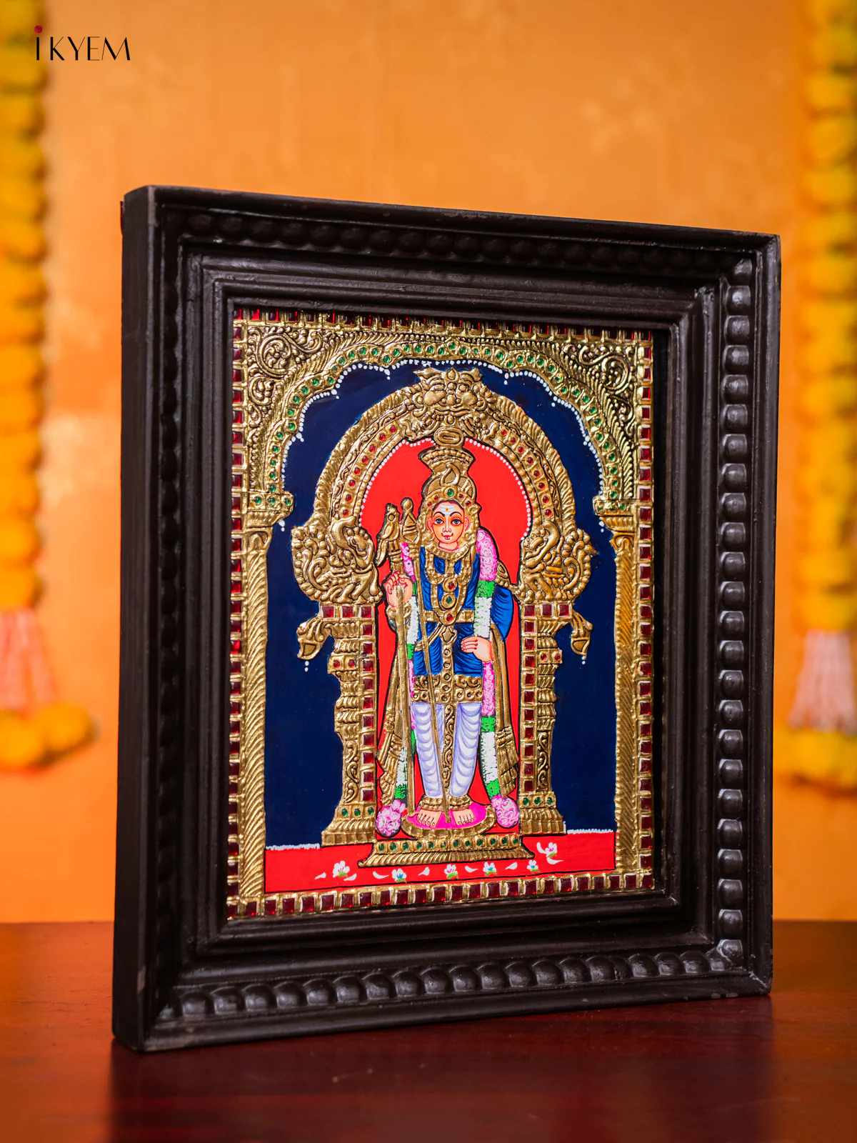 Raja Alangara Palani Andavar Tanjore painting - (15×13) Inch - KJ03184 - Image 4