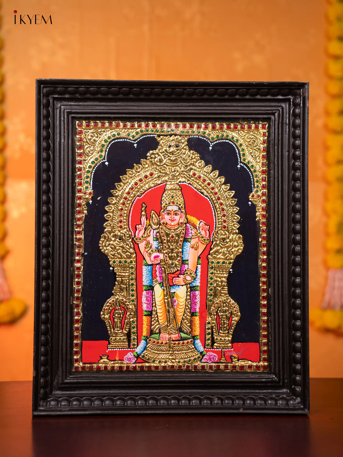 Artistic Lord Murugar Thanjavur painting (18*15 inches) - KJ03219